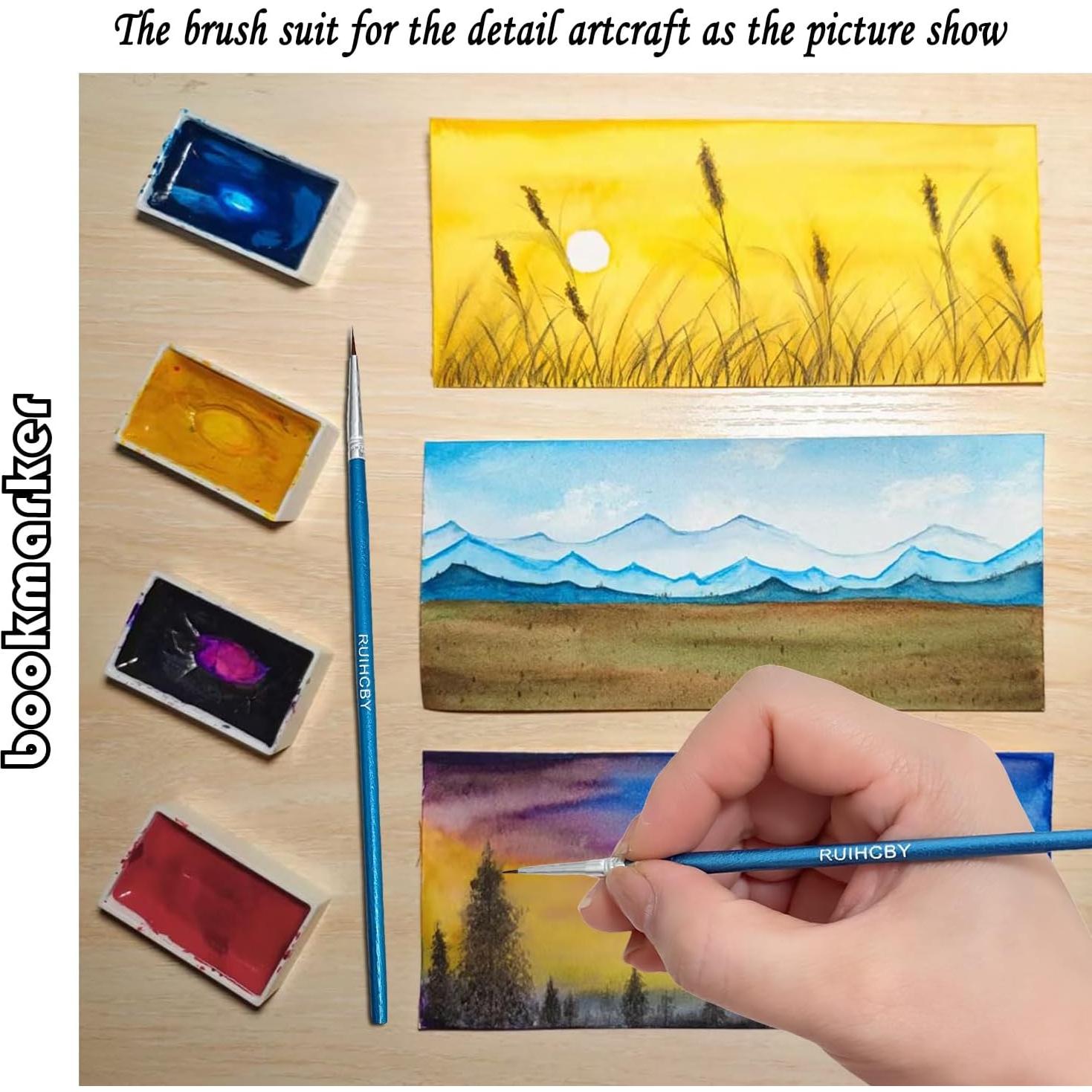 Paquete de 60 Pinceles RUIHCBY Punta Fina para Pintura