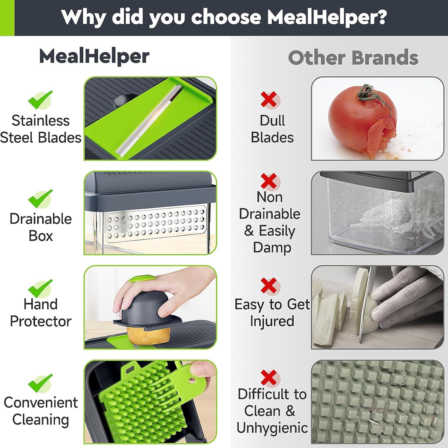 Cortador de Verduras 12 en 1 MealHelper con 7 Cuchillas