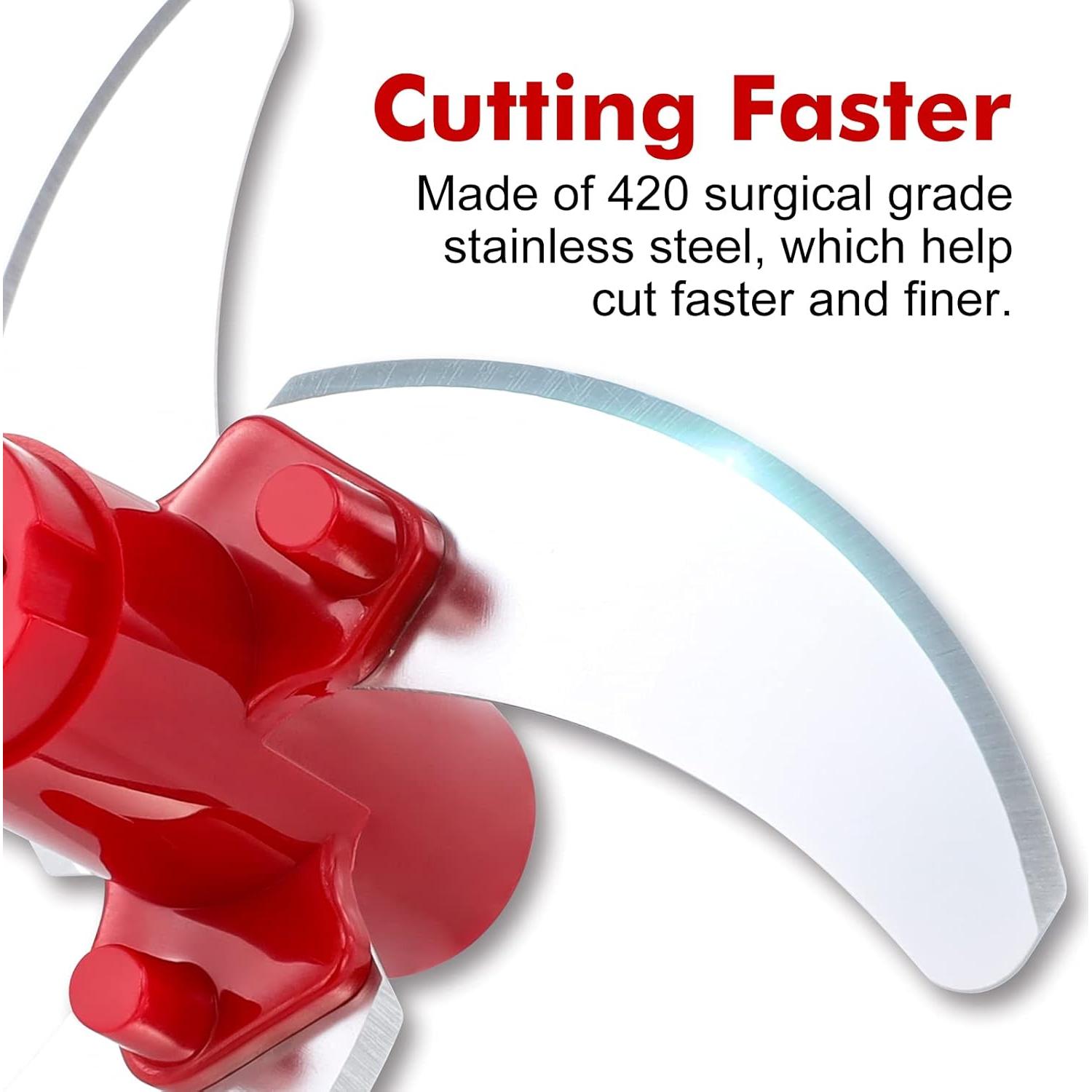 Picador Manual Geedel 2.5 Tazas Acero Inoxidable Rojo