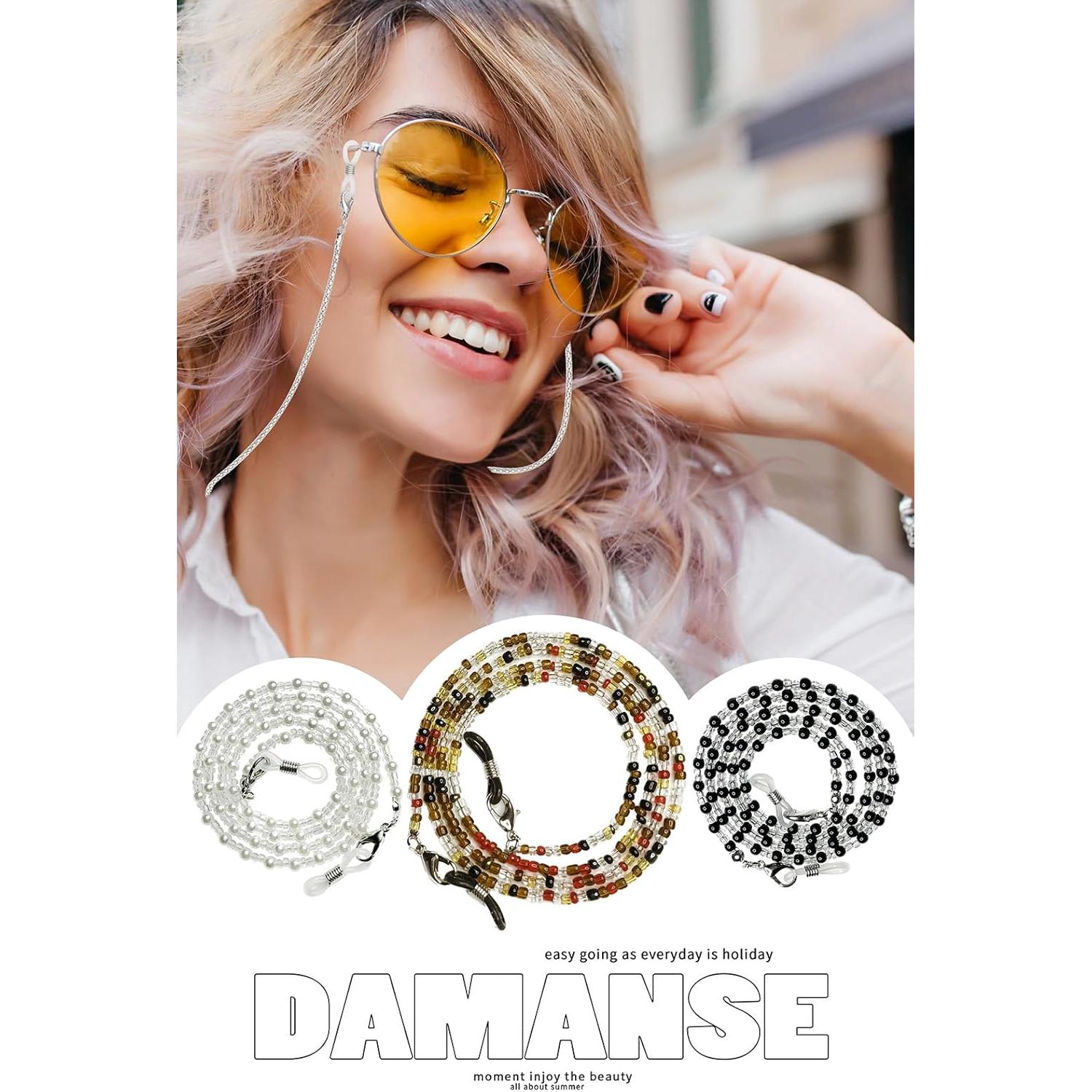 Cadena para Gafas Damanse 8 Piezas Coloridas para Mujeres