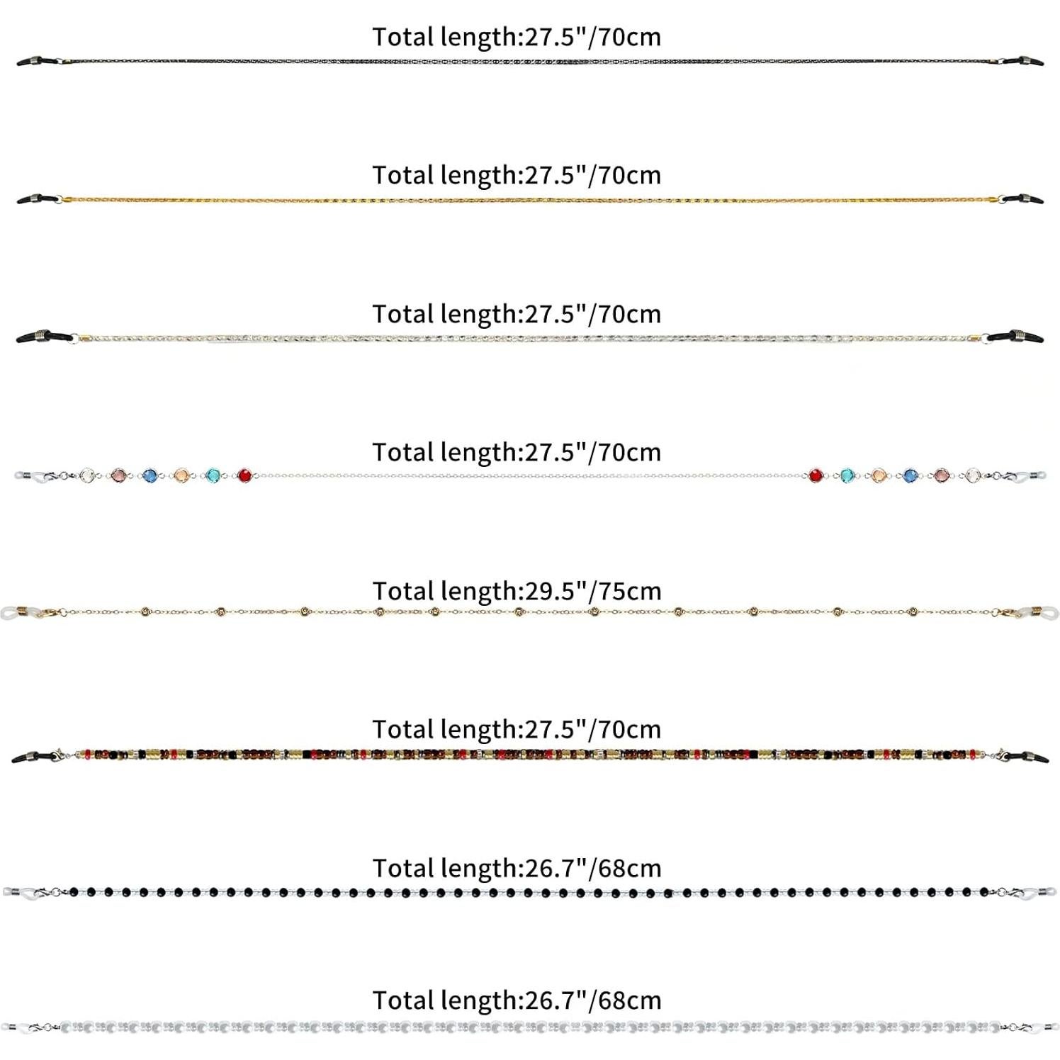 Cadena para Gafas Damanse 8 Piezas Coloridas para Mujeres