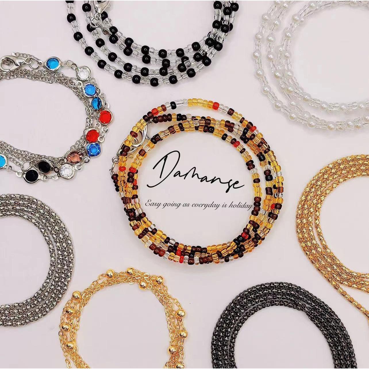 Cadena para Gafas Damanse 8 Piezas Coloridas para Mujeres