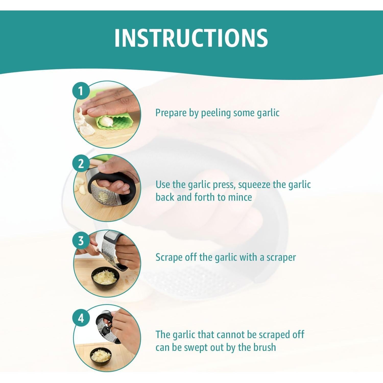 Prensa de Ajo Global Digitronix Acero Inoxidable 10.7 cm