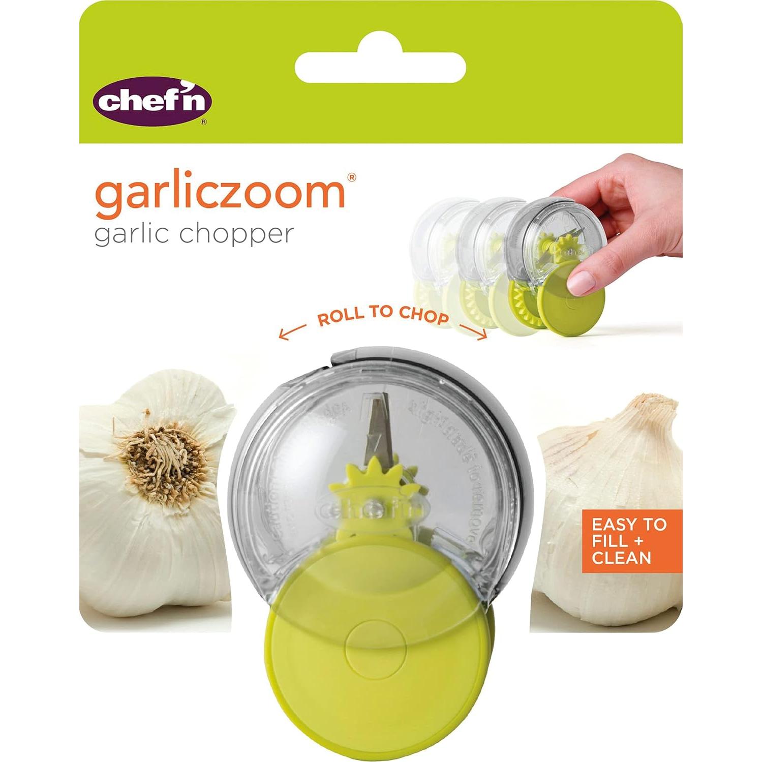 Picador de Ajo Chef'n GarlicZoom Verde - Compacto y Eficaz