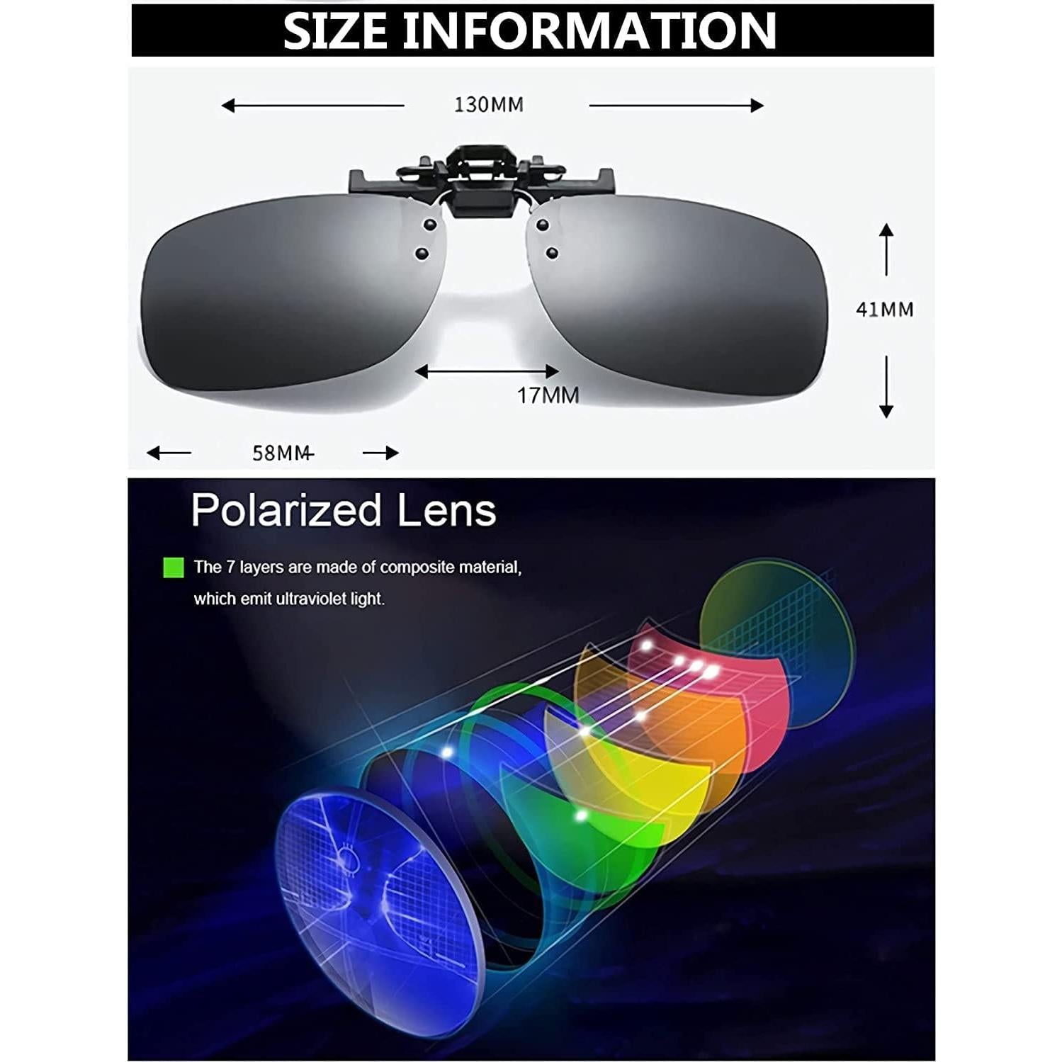 Lentes Clip-On Polarizados UV400 3 Pack para Conducción