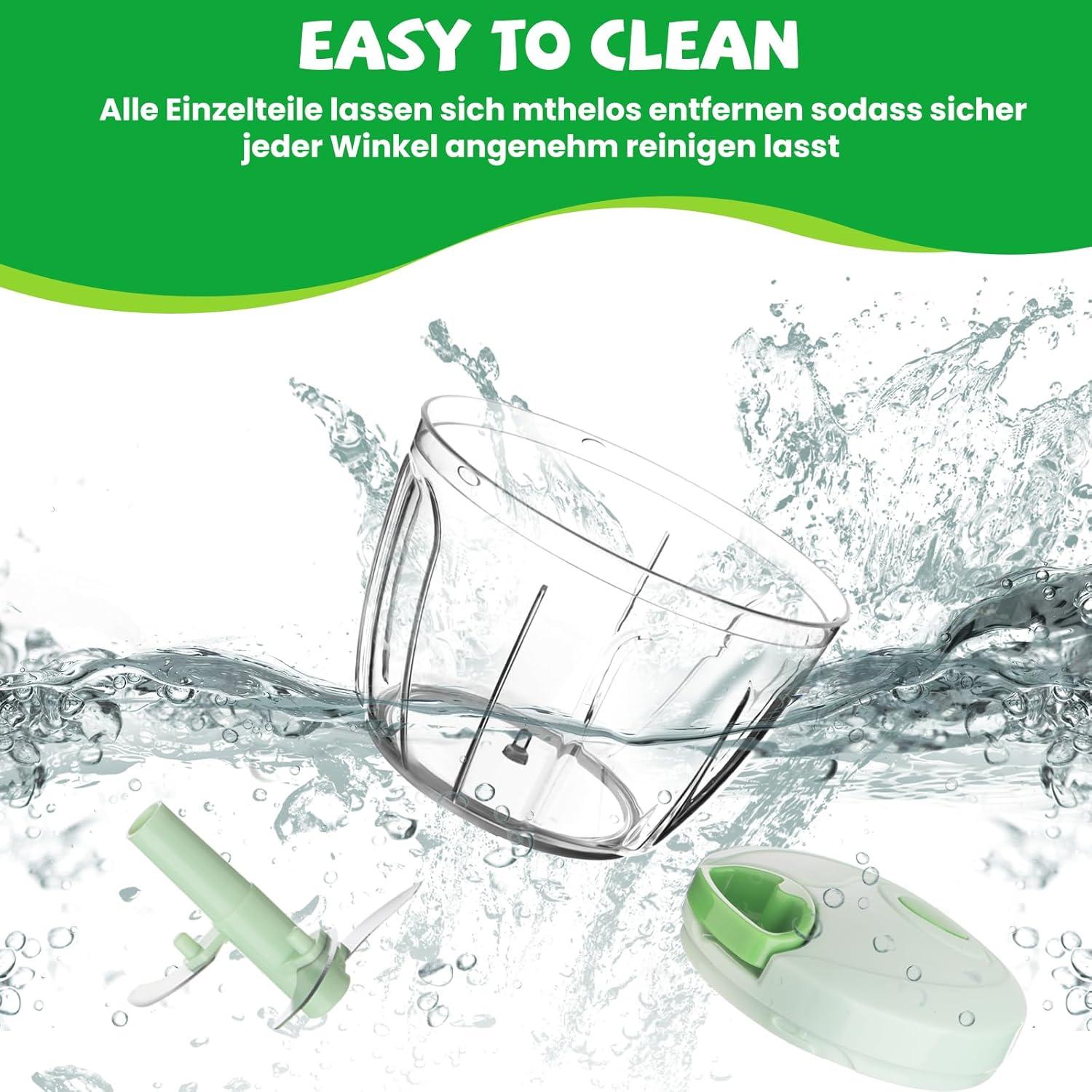 Picador de Verduras Manual FILTA 650ml Verde - Cuchillas Inox