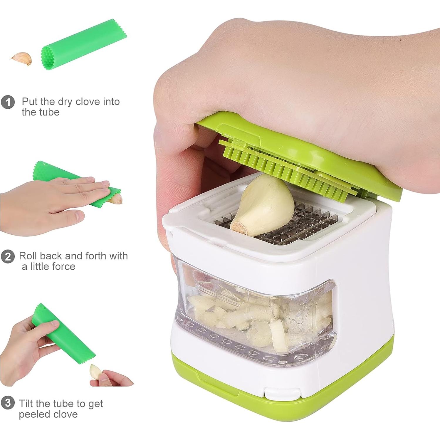 Juego de Prensa y Pelador de Ajo Wisekoti - Ergonomía y Fácil Limpieza