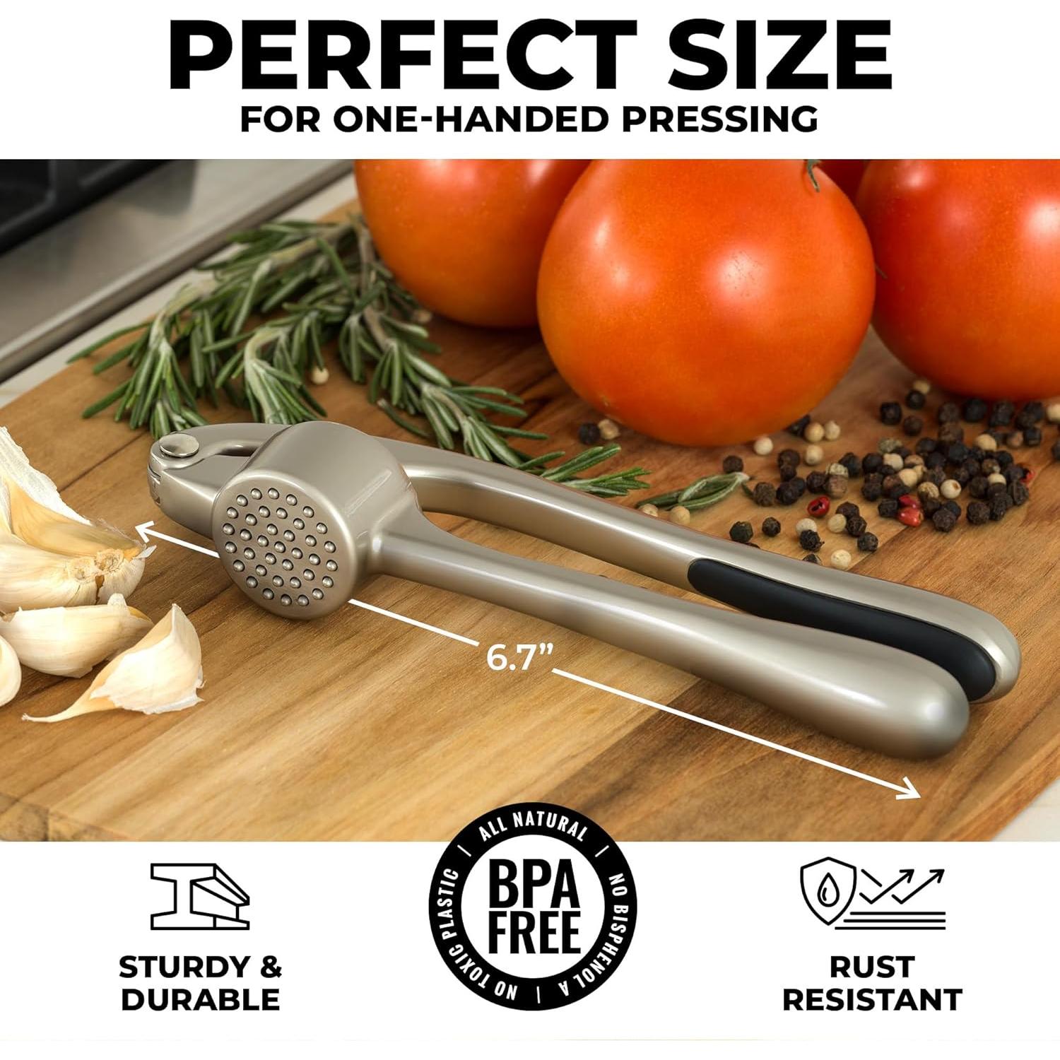 Prensa de Ajo Zulay Kitchen - Acero Inoxidable Plata 240g