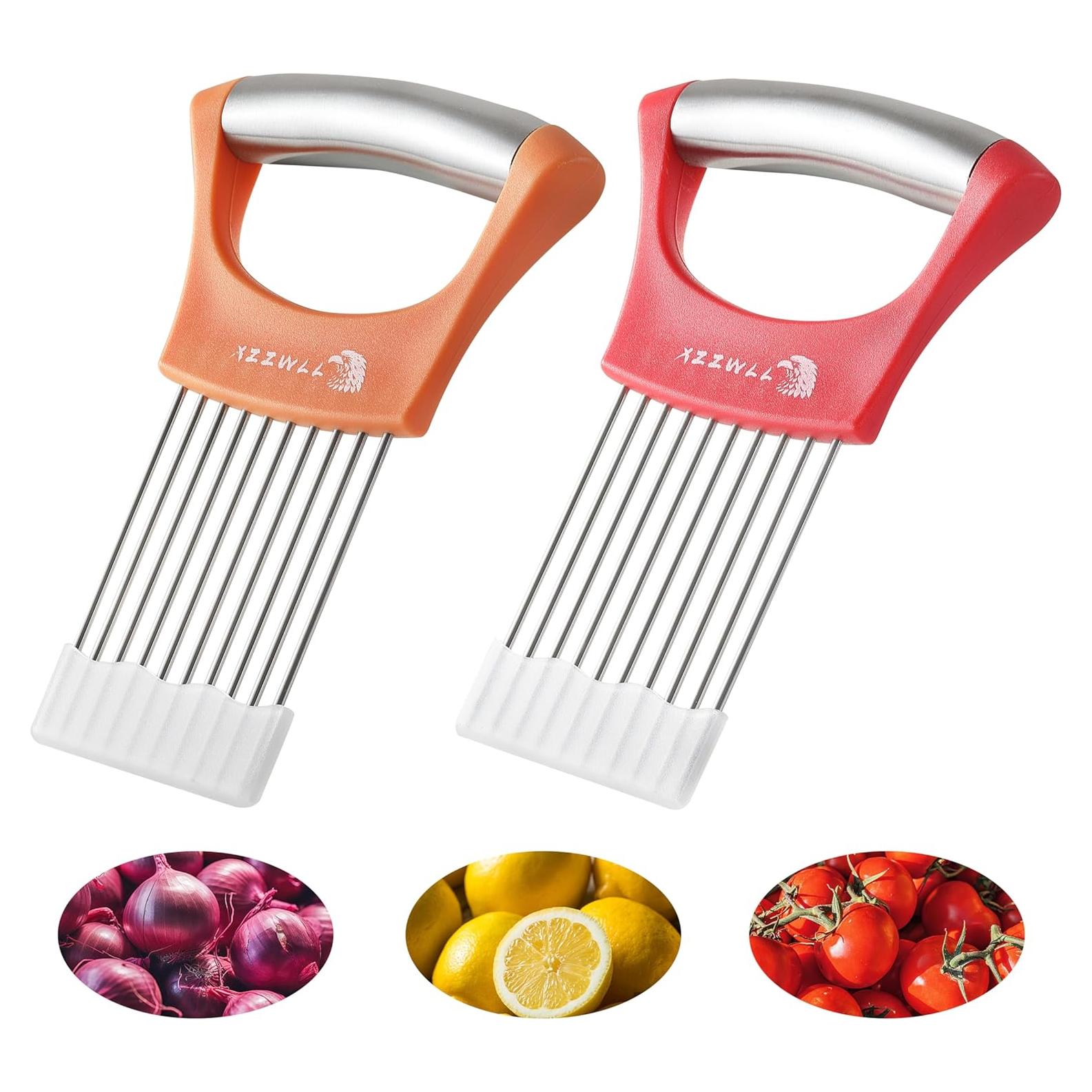 Cortador de Cebolla 2PCS XZZWLL Acero Inoxidable Apto Lavavajillas