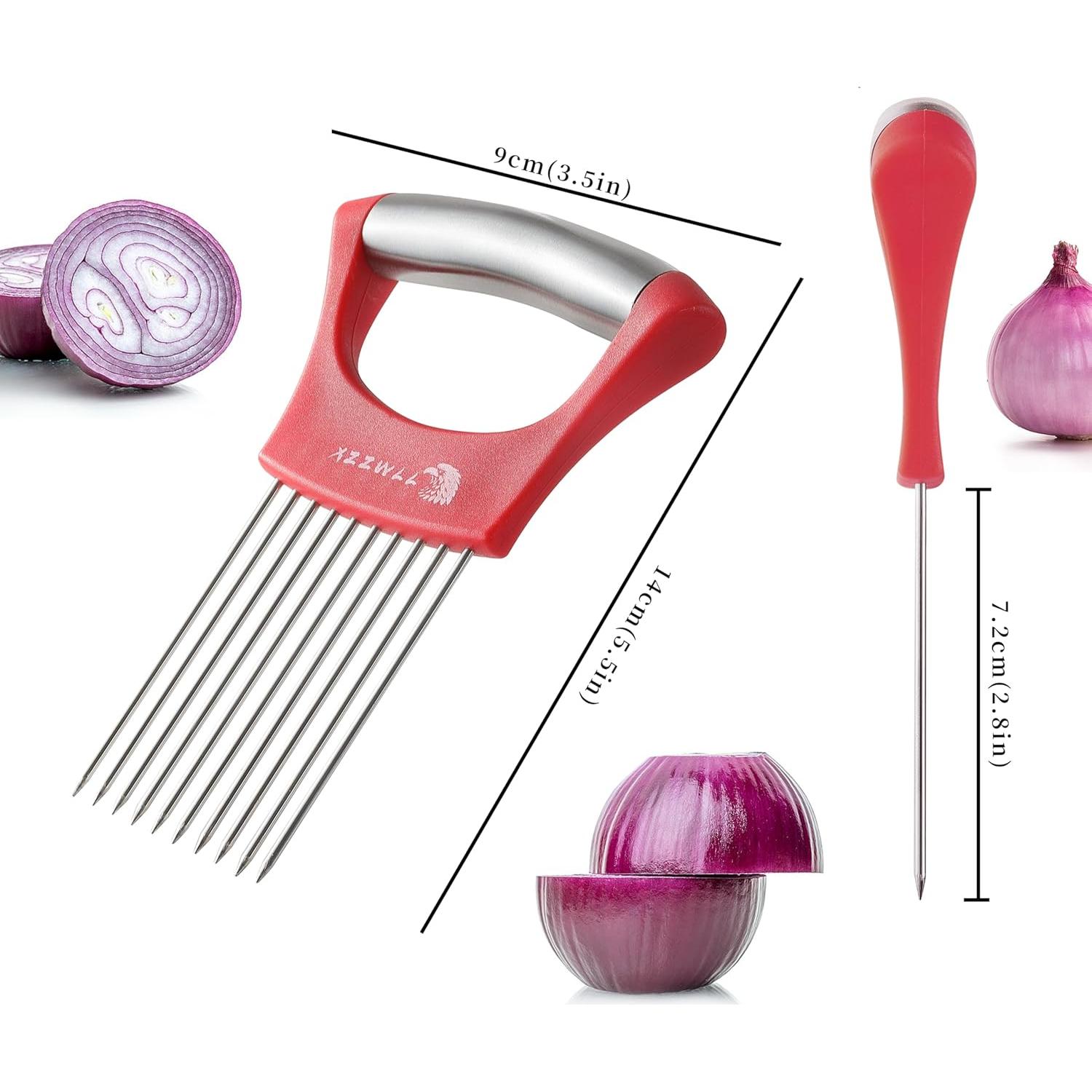 Cortador de Cebolla 2PCS XZZWLL Acero Inoxidable Apto Lavavajillas