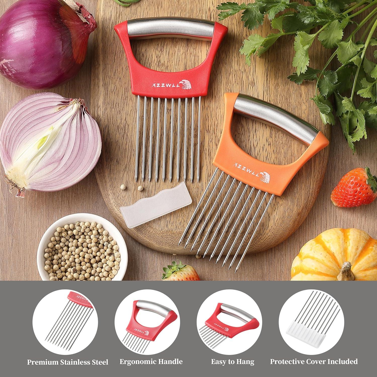 Cortador de Cebolla 2PCS XZZWLL Acero Inoxidable Apto Lavavajillas