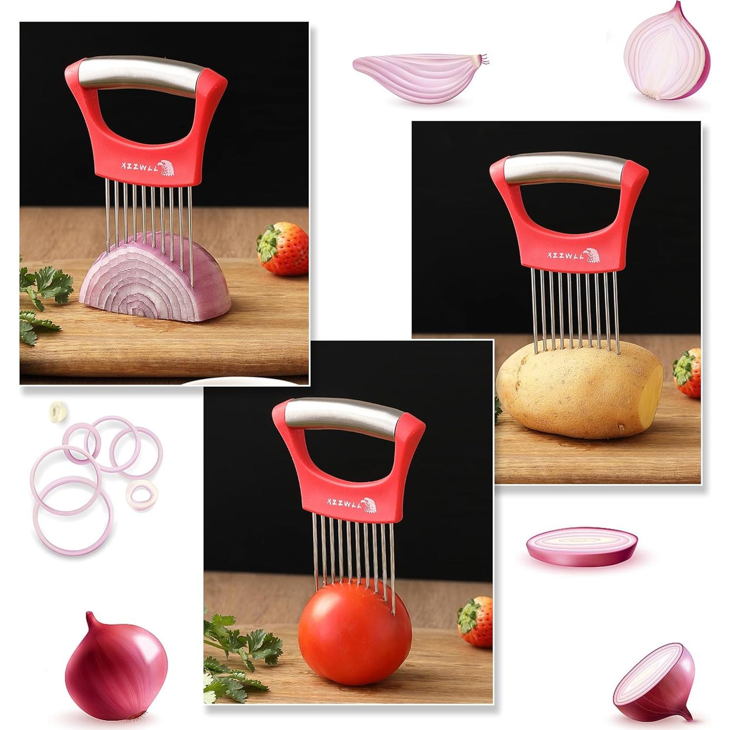 Cortador de Cebolla 2PCS XZZWLL Acero Inoxidable Apto Lavavajillas