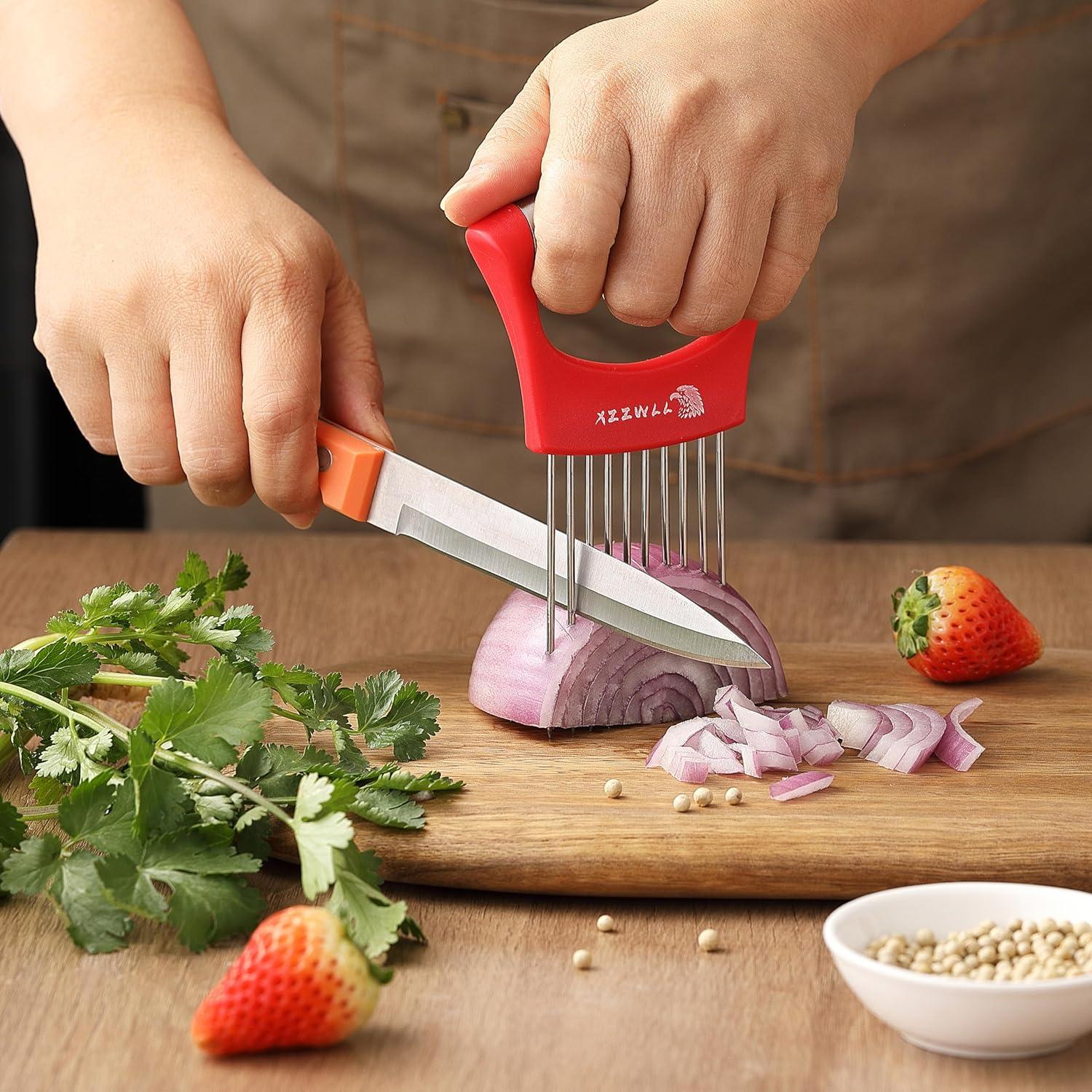 Cortador de Cebolla 2PCS XZZWLL Acero Inoxidable Apto Lavavajillas