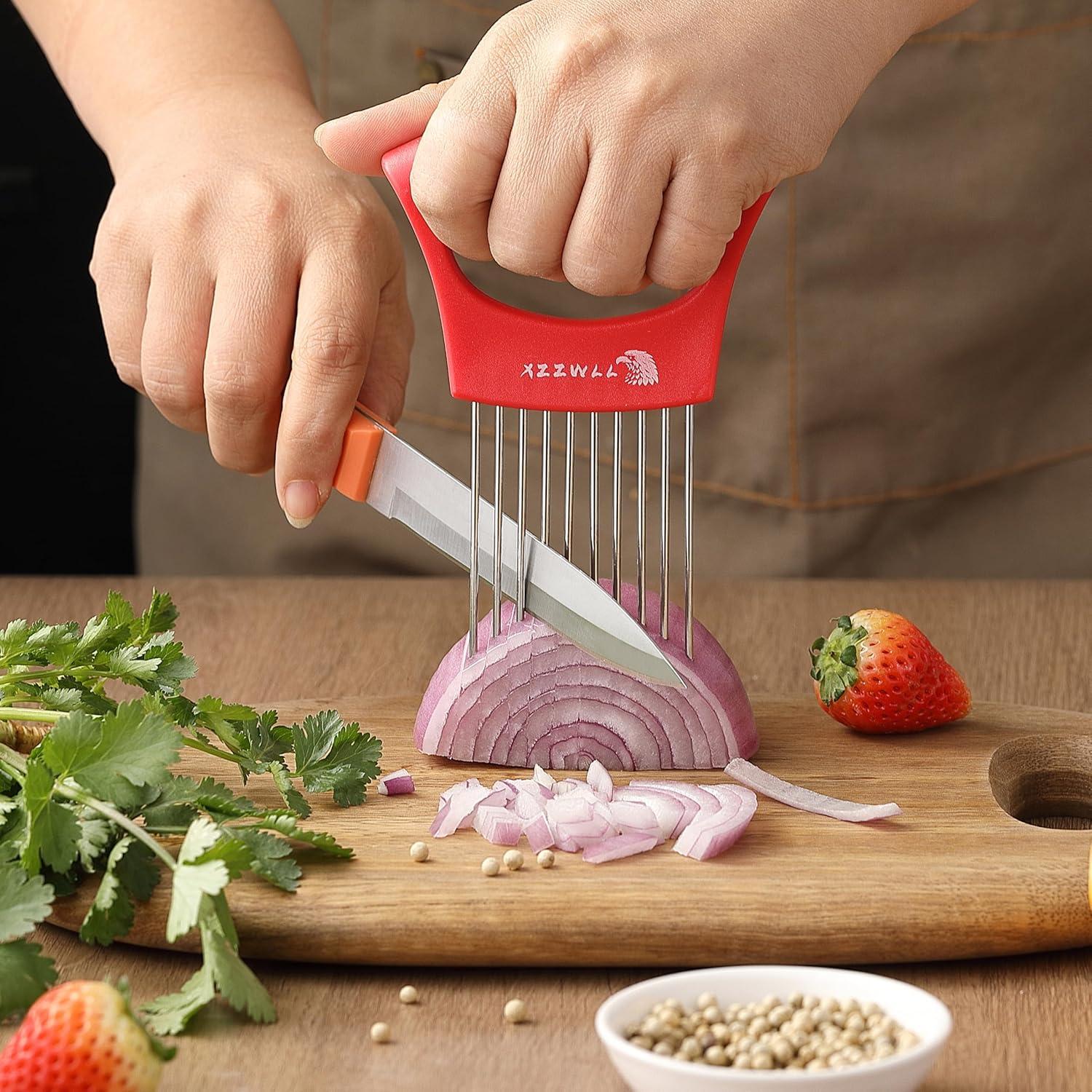 Cortador de Cebolla 2PCS XZZWLL Acero Inoxidable Apto Lavavajillas