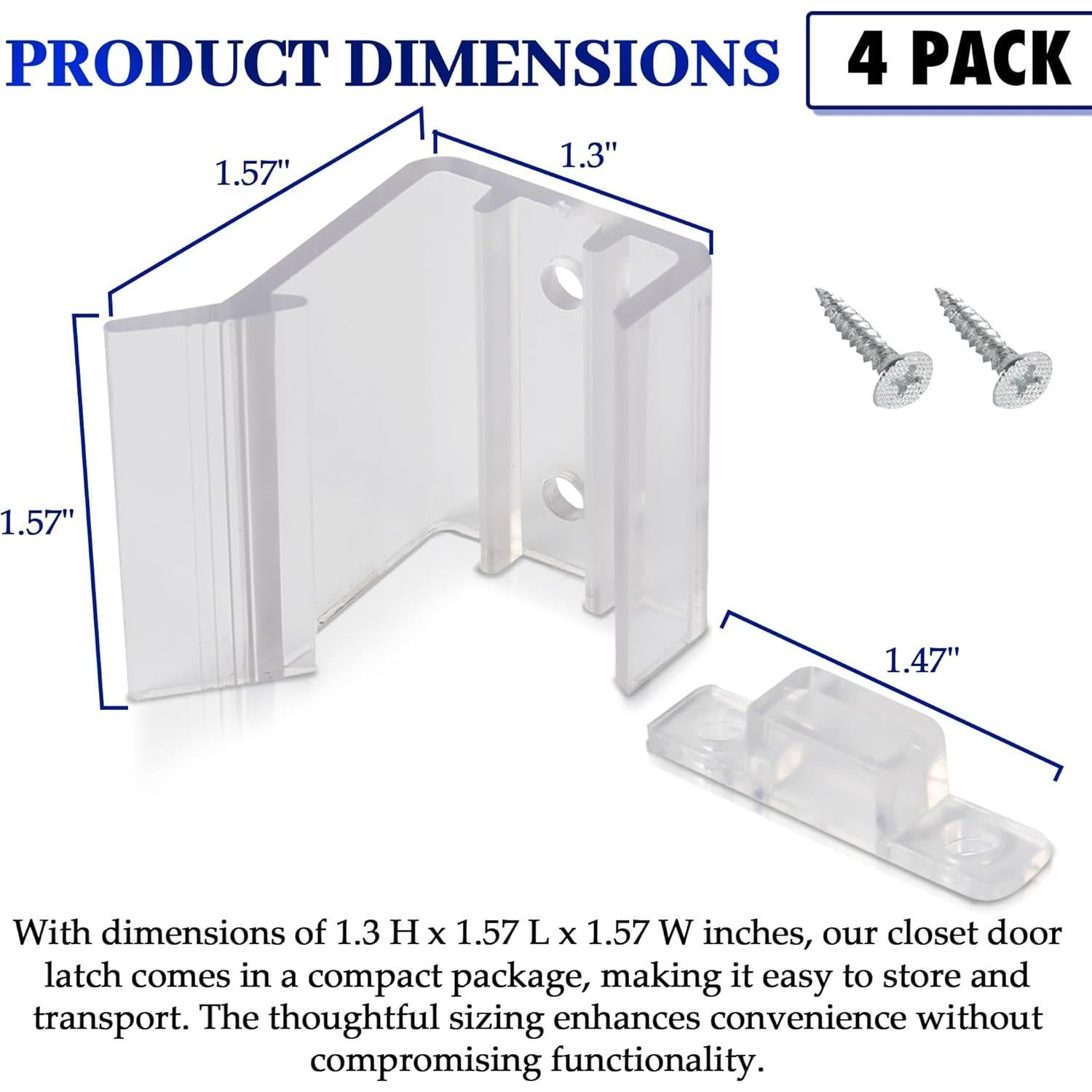 Pestillo de Puerta Espejada Deslizante Aussio 4 Piezas