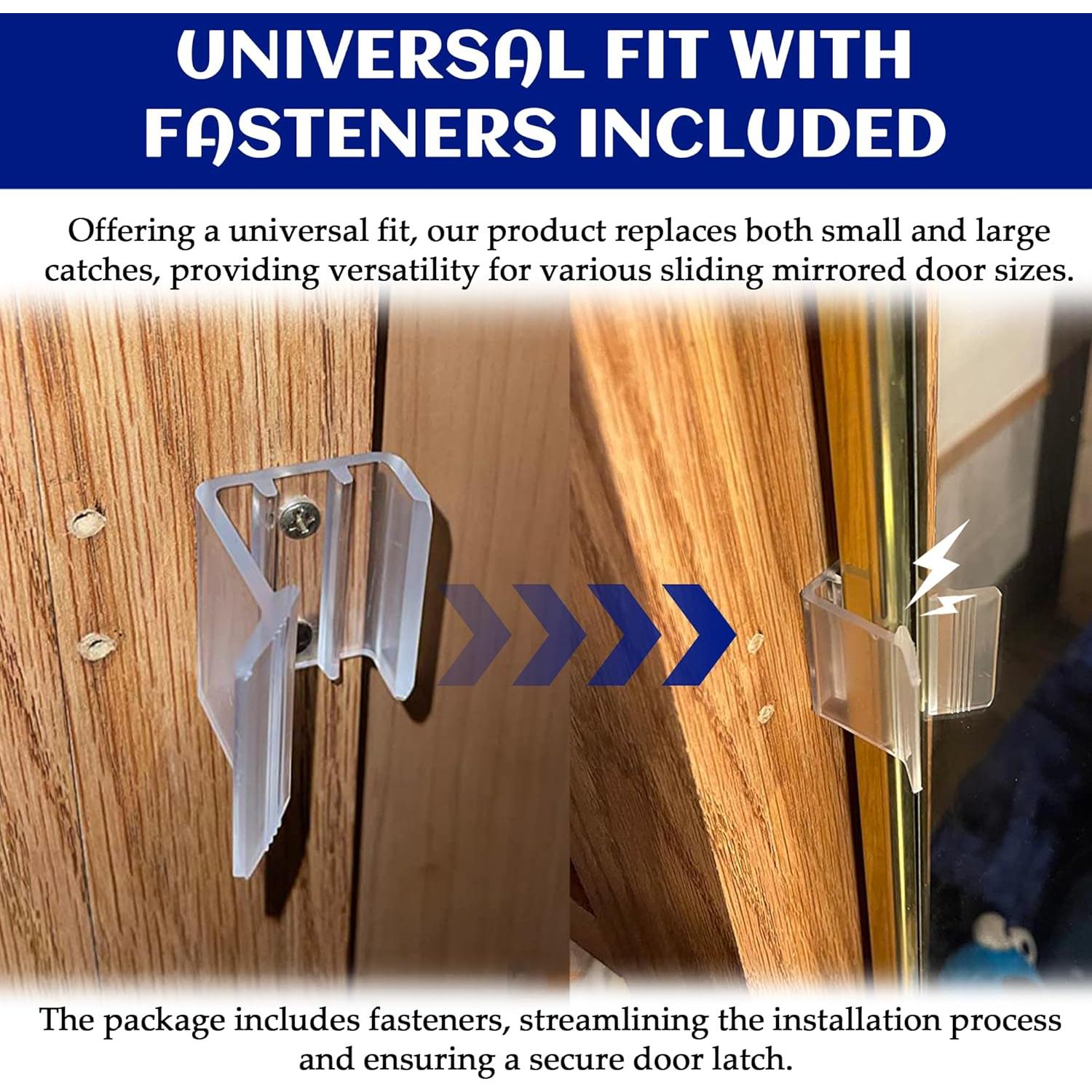 Pestillo de Puerta Espejada Deslizante Aussio 4 Piezas