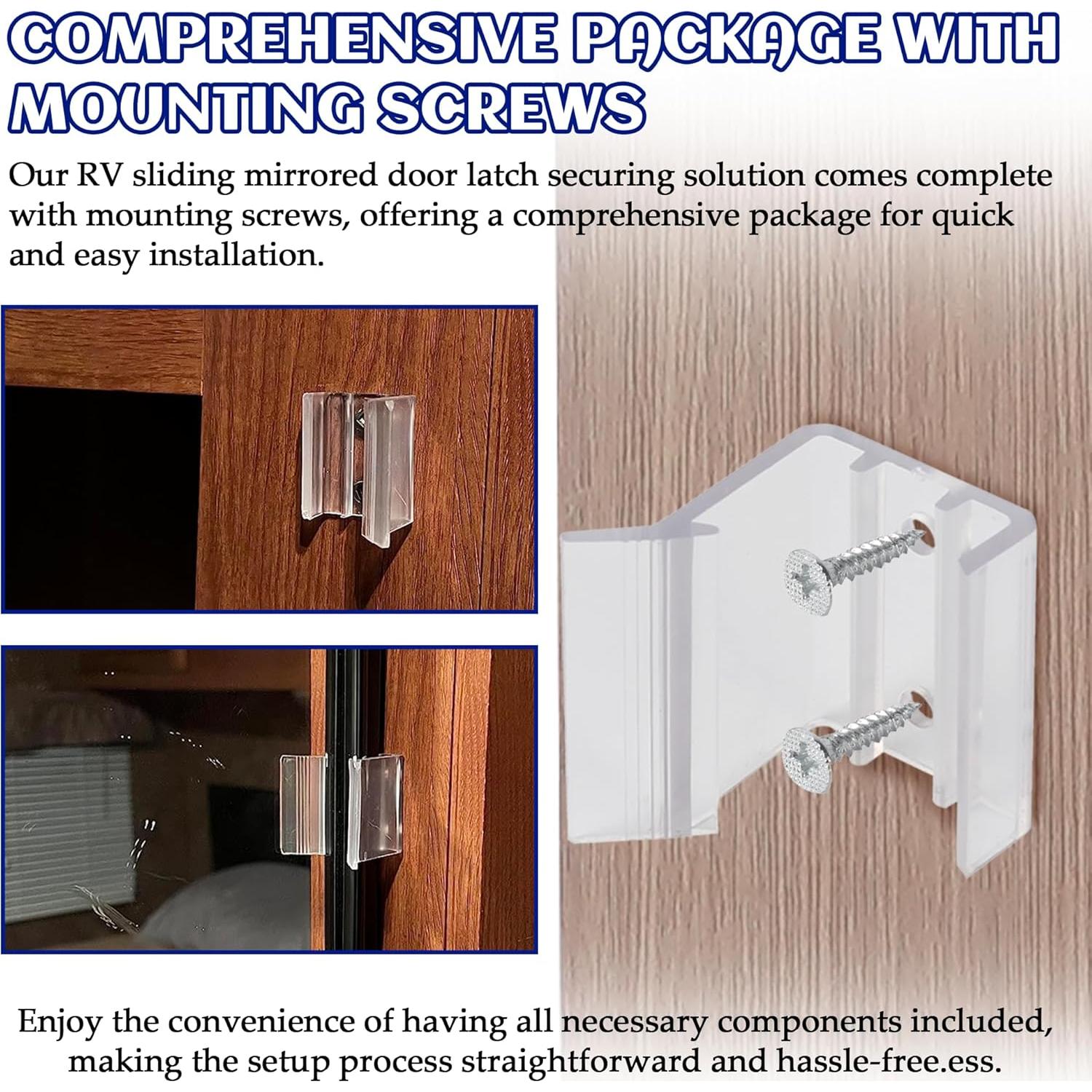 Pestillo de Puerta Espejada Deslizante Aussio 4 Piezas