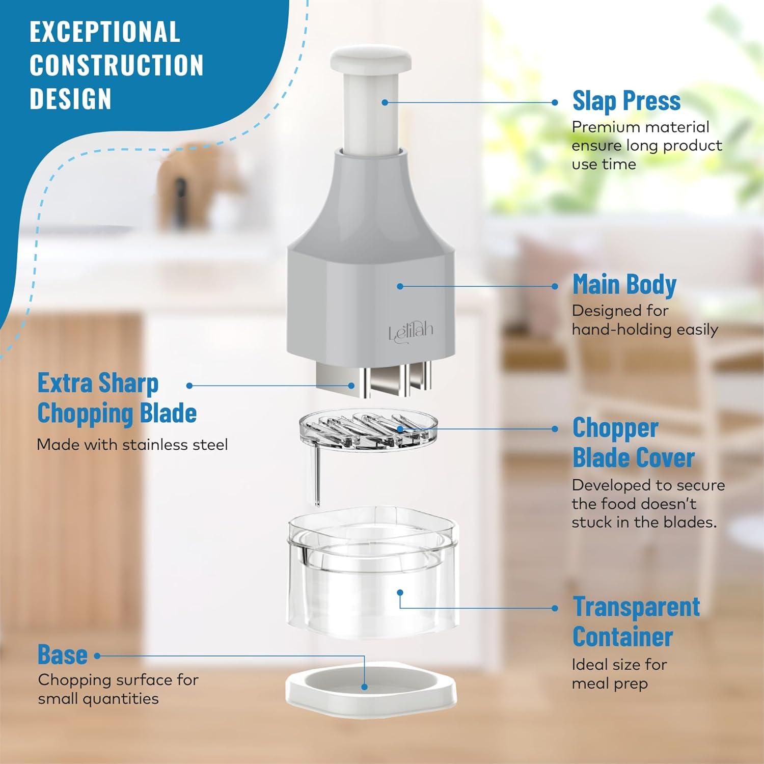 Picador Manual de Alimentos Lelilah - Acero Inoxidable, 255g