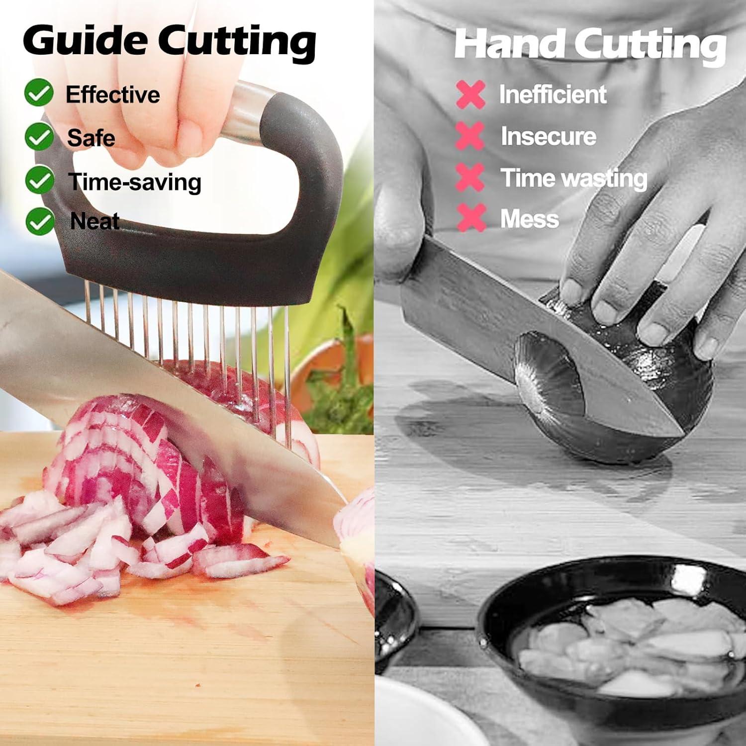 Cortador de Cebolla Grande JAYVAR - Acero Inoxidable, 2 Piezas