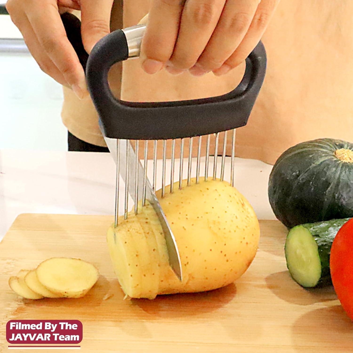 Cortador de Cebolla Grande JAYVAR - Acero Inoxidable, 2 Piezas