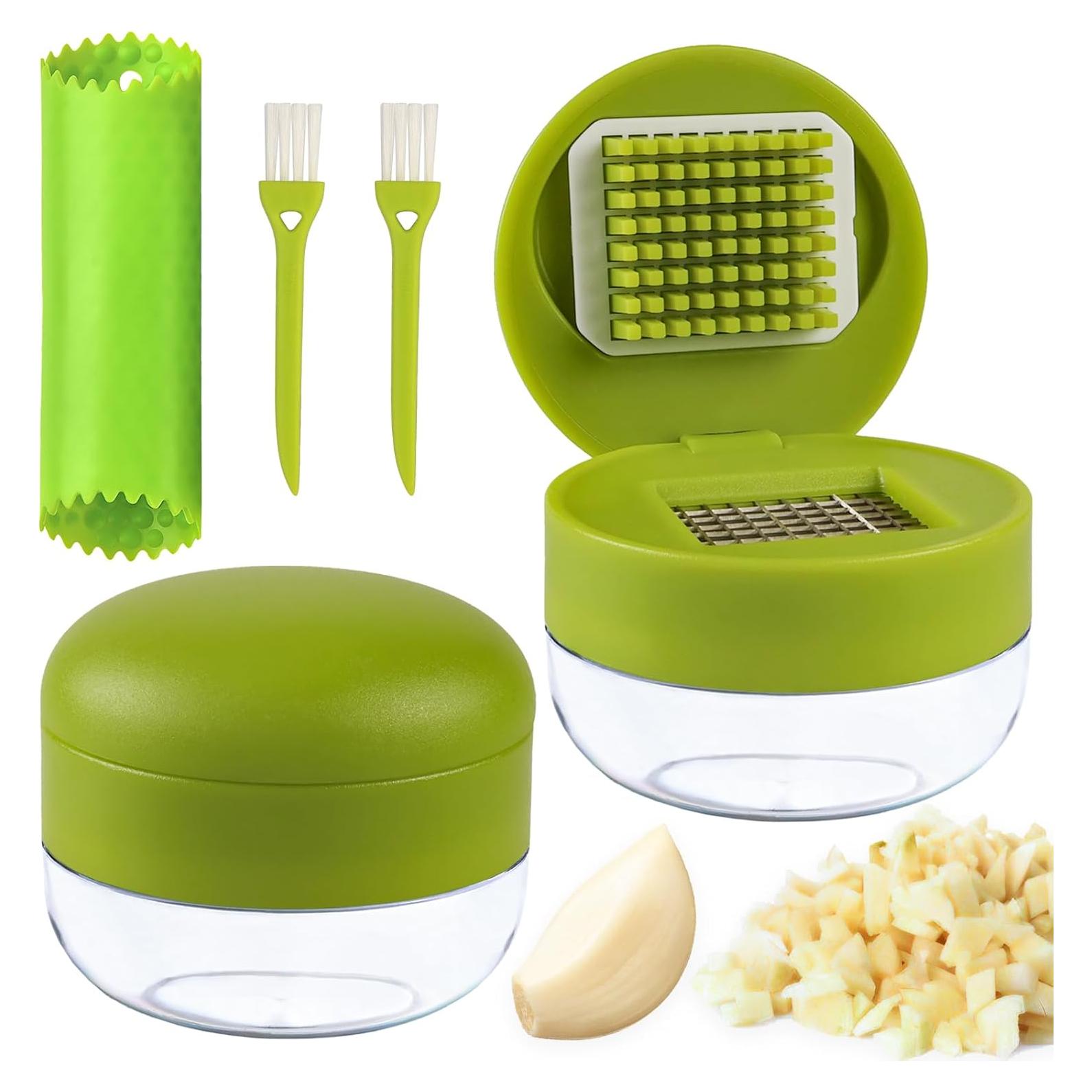 Prensa de Ajo Nokiils Acero Inoxidable 2 Pcs con Pelador