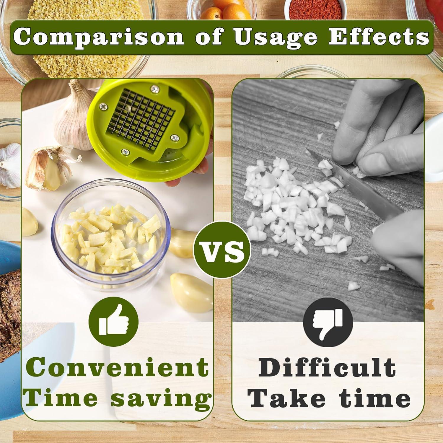 Prensa de Ajo Nokiils Acero Inoxidable 2 Pcs con Pelador