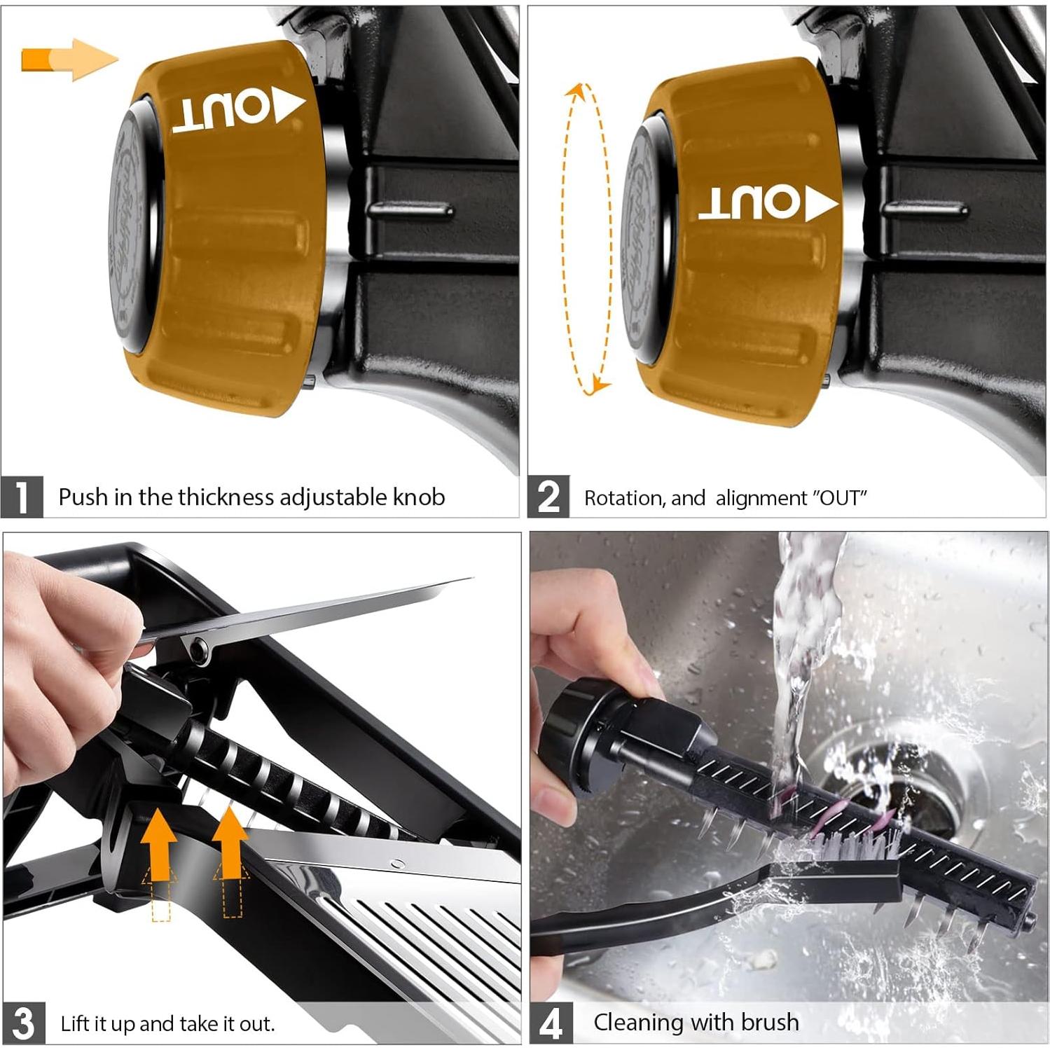 Mandolina Cortadora Ajustable MASTERTOP Acero Inoxidable