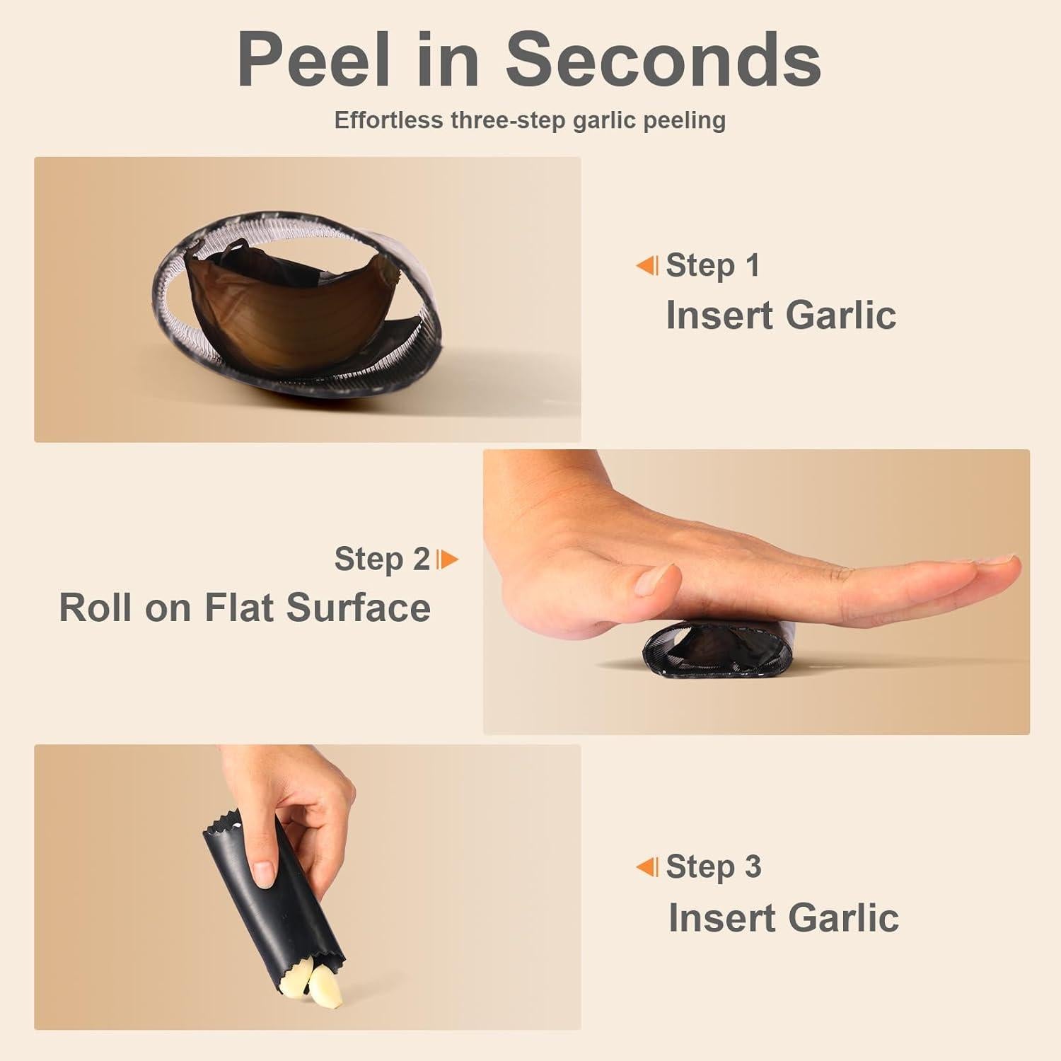 Prensa de Ajo OERAIDIM de Acero Inoxidable con Pelador y Cepillo