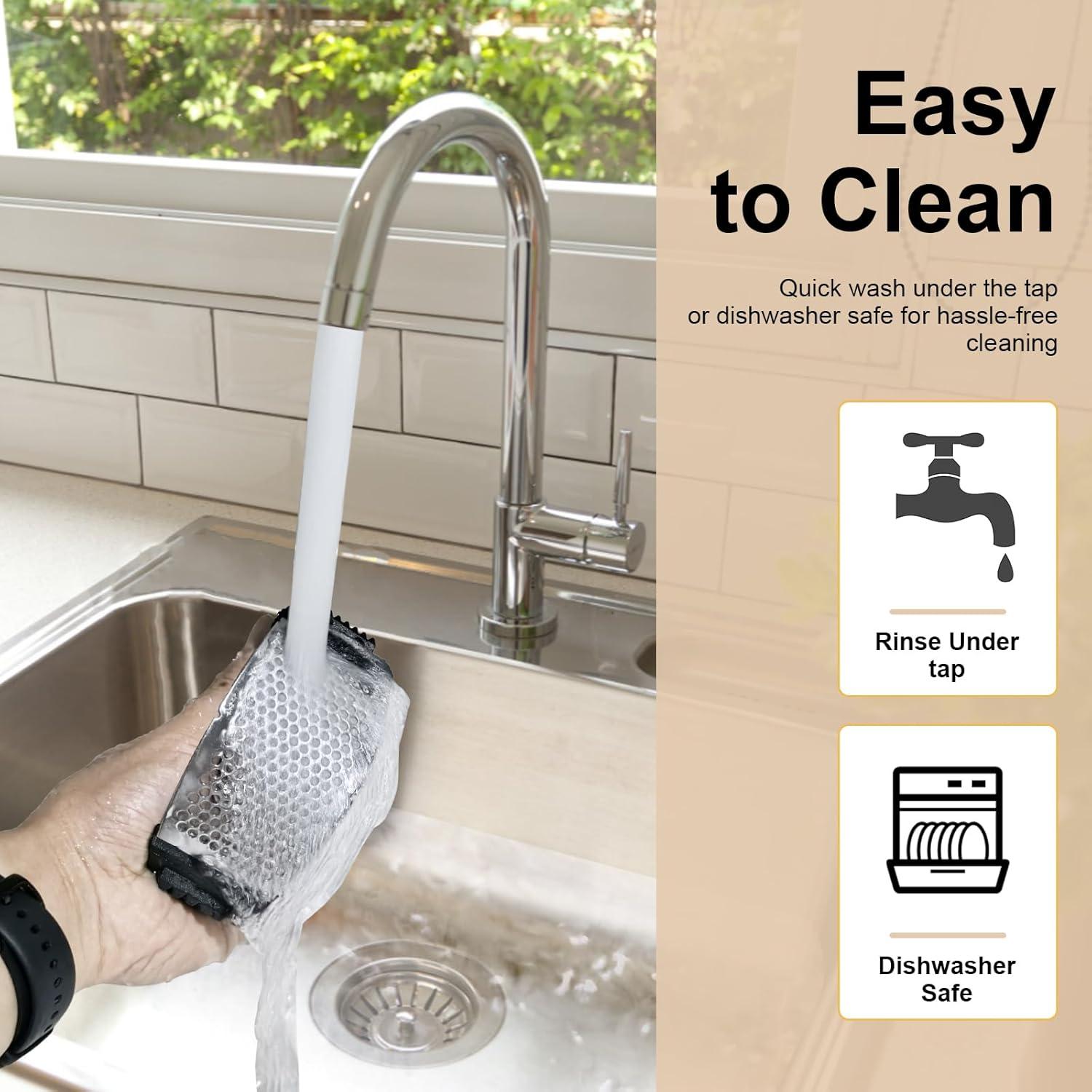 Prensa de Ajo OERAIDIM de Acero Inoxidable con Pelador y Cepillo