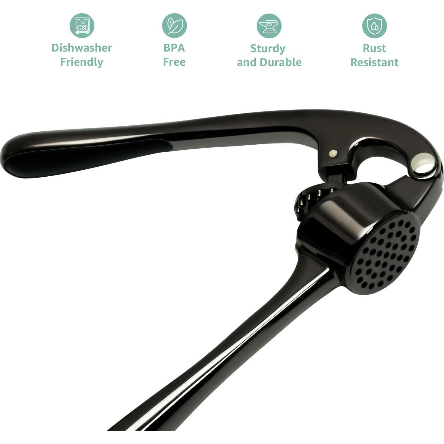 Prensa de Ajo Global Digitronix Acero Inoxidable Negra