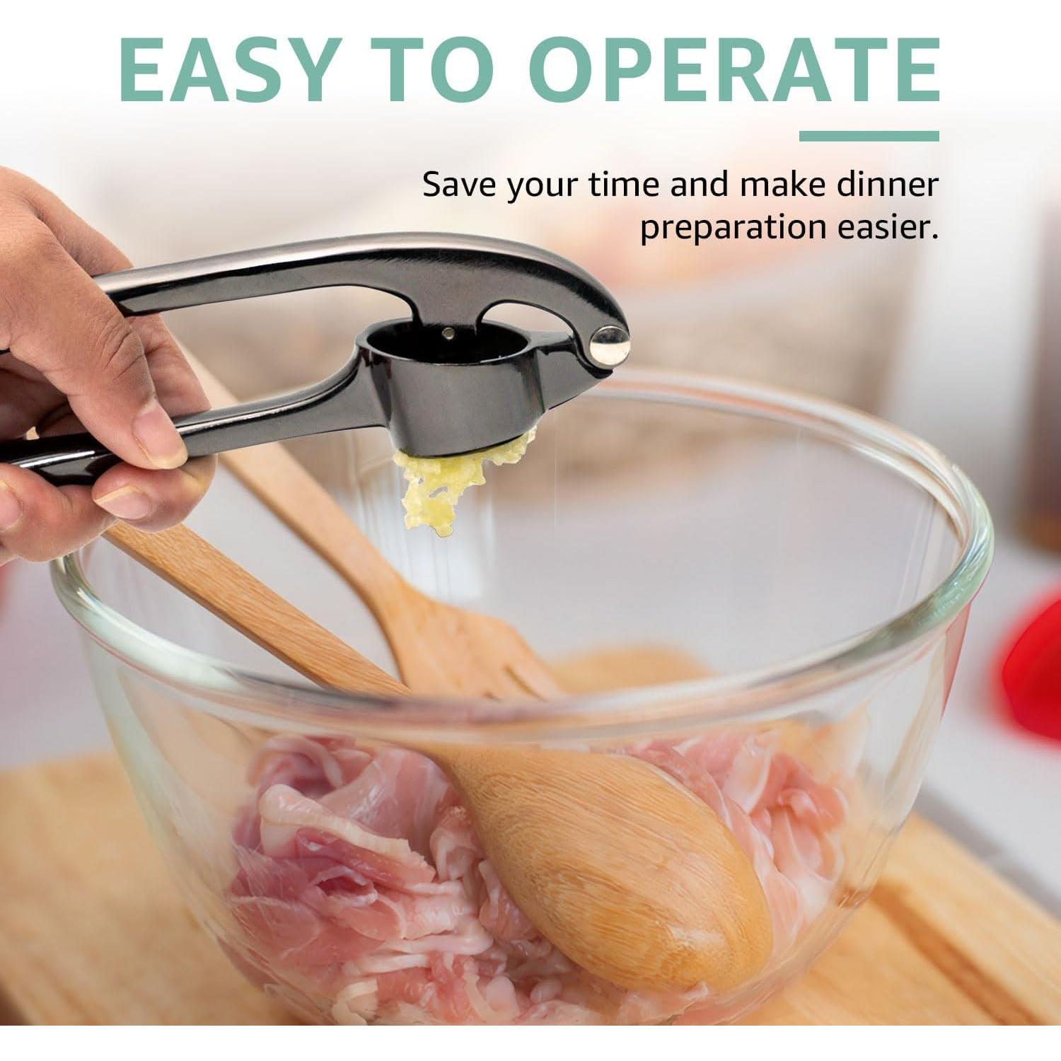 Prensa de Ajo Global Digitronix Acero Inoxidable Negra