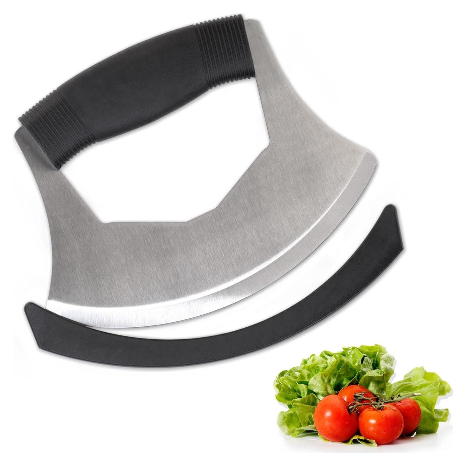 Cuchillo Mezzaluna XoYoZo Acero Inoxidable 16.5 cm Antideslizante