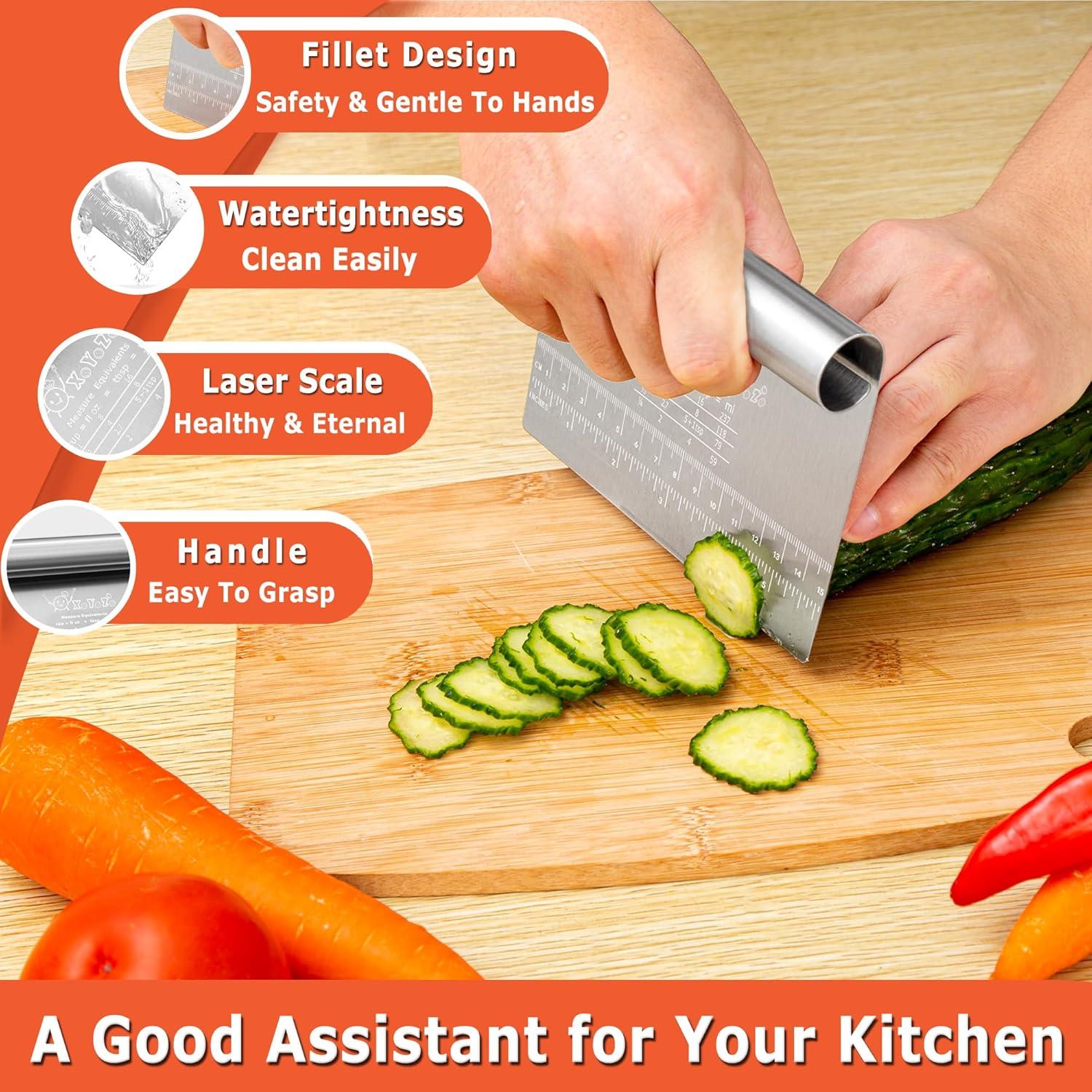 Cortador de cebolla XoYoZo con raspador de acero inoxidable