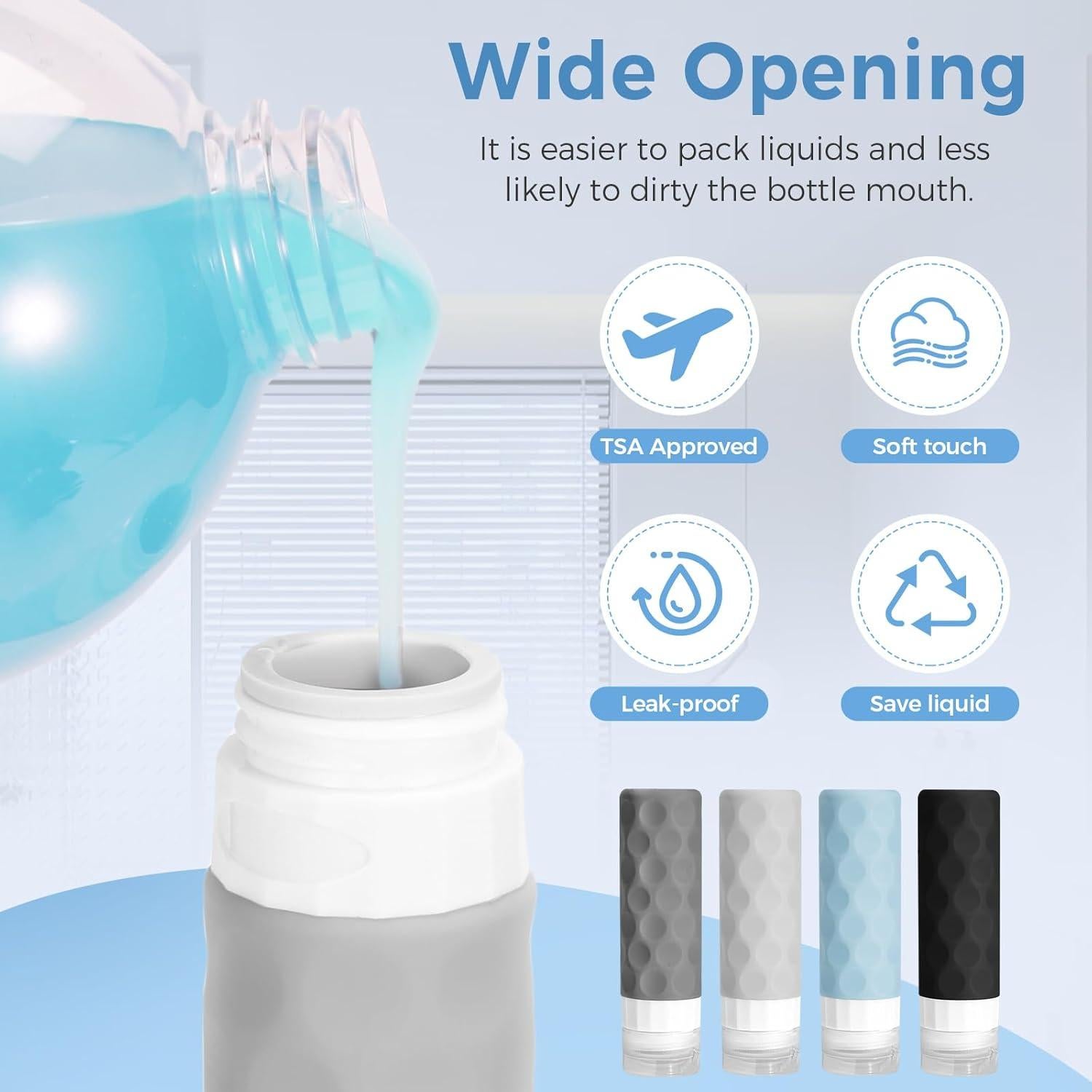 Set de 16 Botellas de Viaje Silevoler Aprobadas por TSA