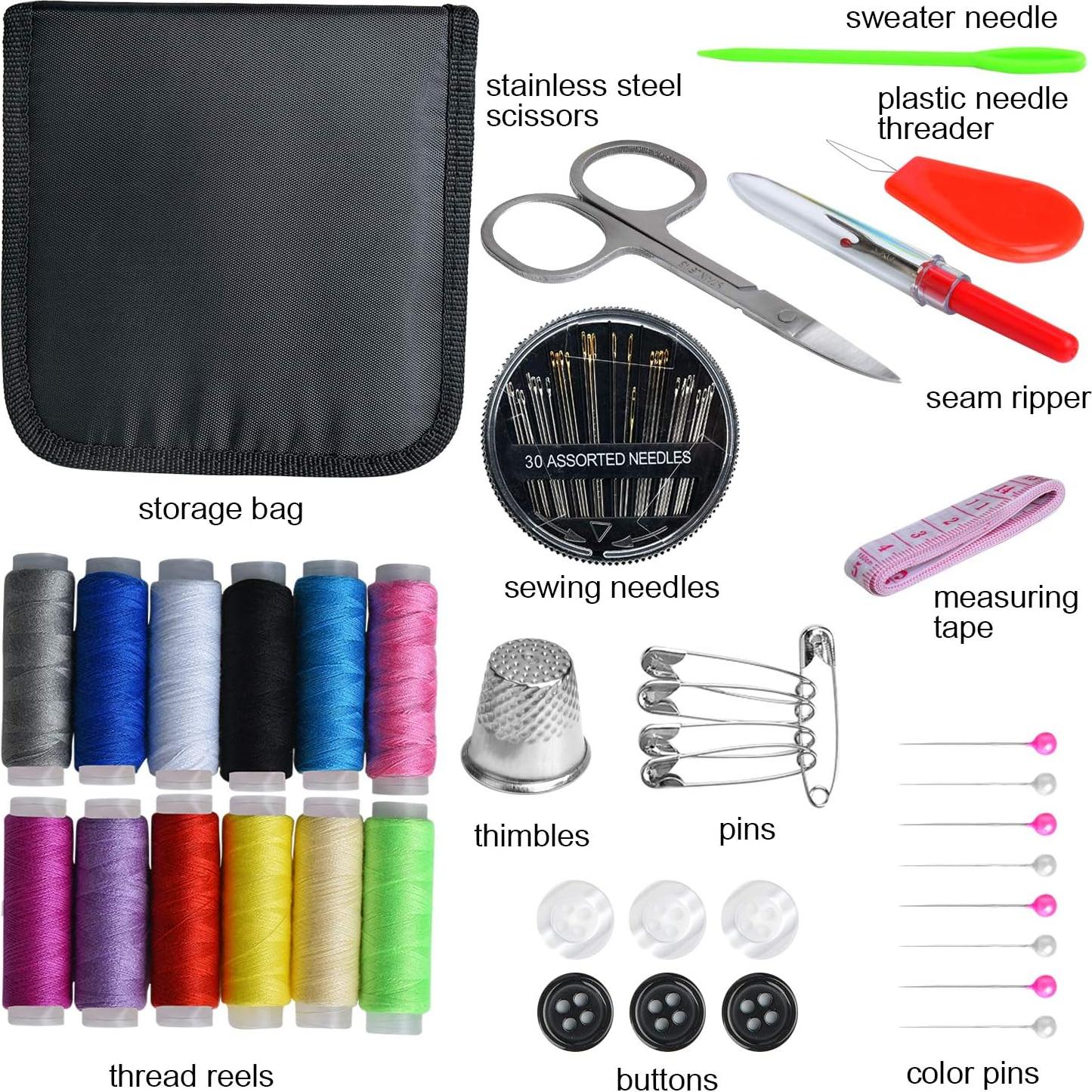 Kit de Costura Marcoon Mini Portátil 74 Piezas Accesorios