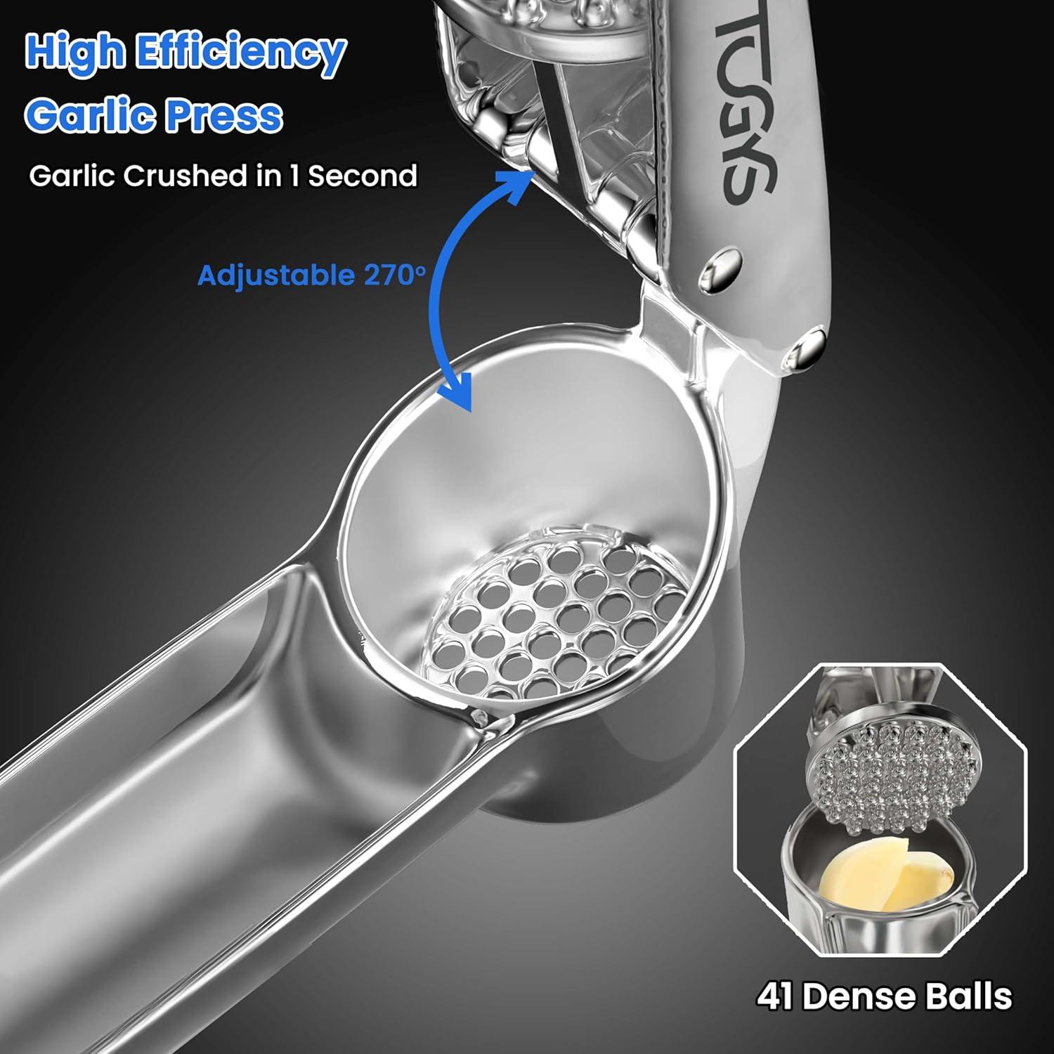 Prensa de Ajo TOGYS Acero Inoxidable con Pelador Silicona