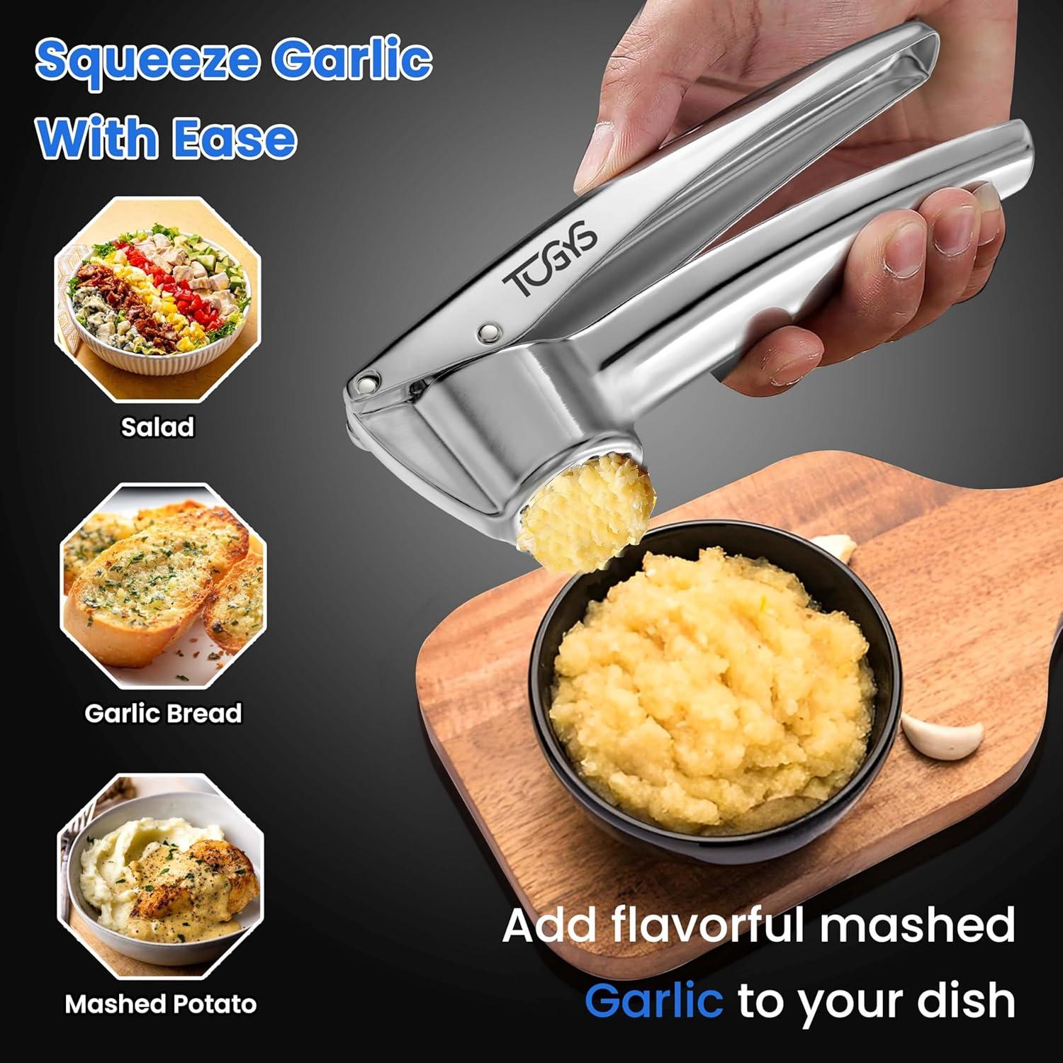 Prensa de Ajo TOGYS Acero Inoxidable con Pelador Silicona