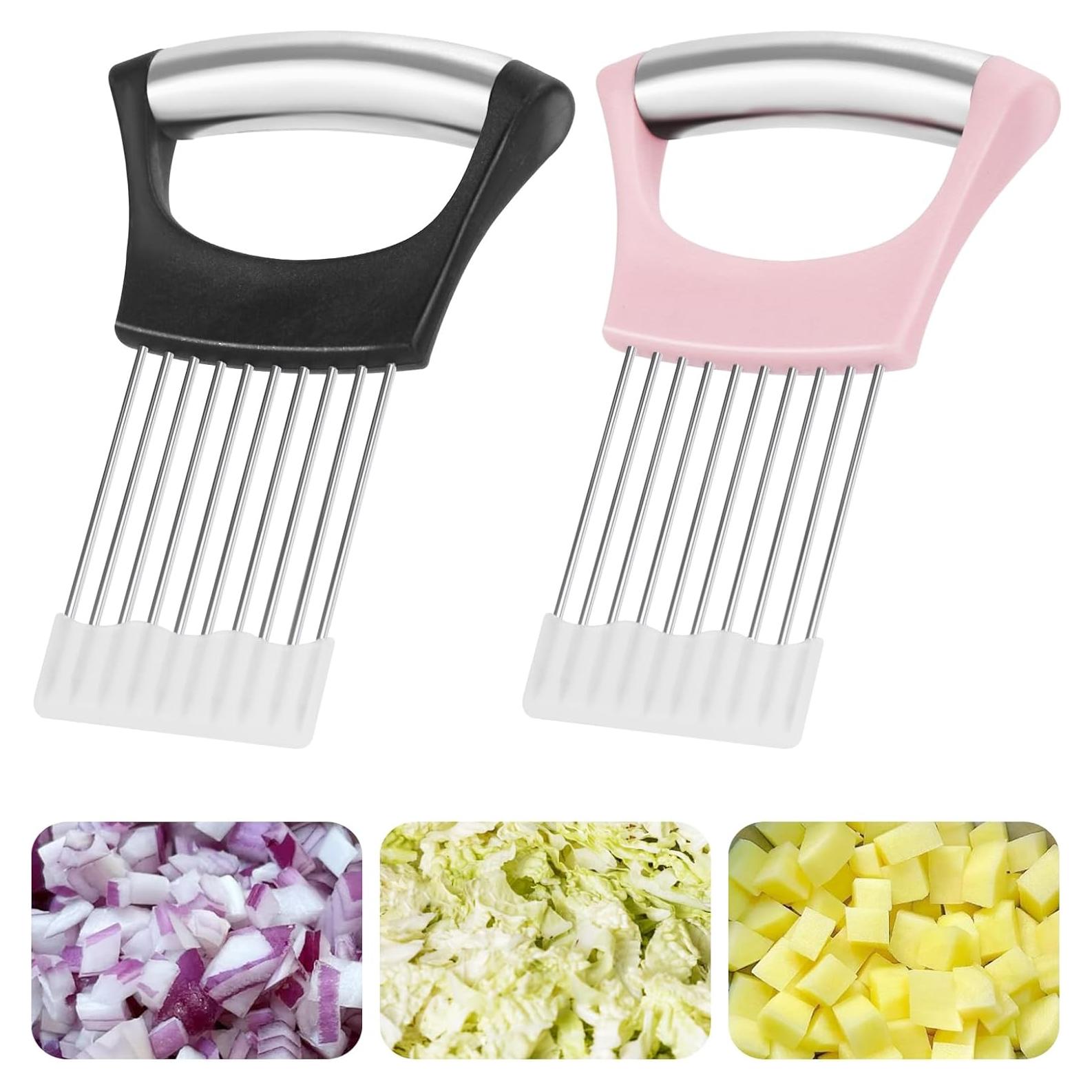 Soporte para Cortar Cebolla Zhcoy Acero Inoxidable 2 Piezas