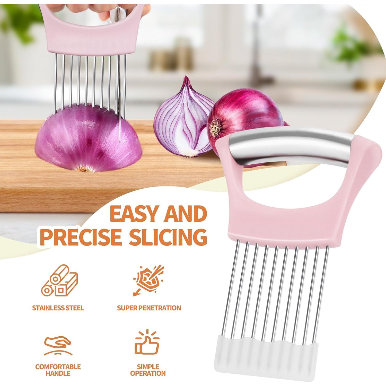 Soporte para Cortar Cebolla Zhcoy Acero Inoxidable 2 Piezas