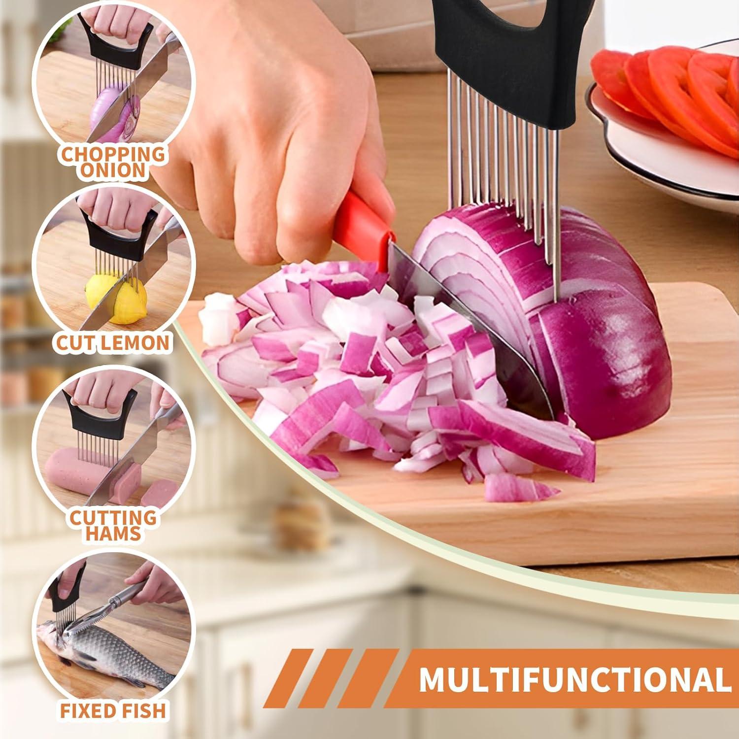 Soporte para Cortar Cebolla Zhcoy Acero Inoxidable 2 Piezas