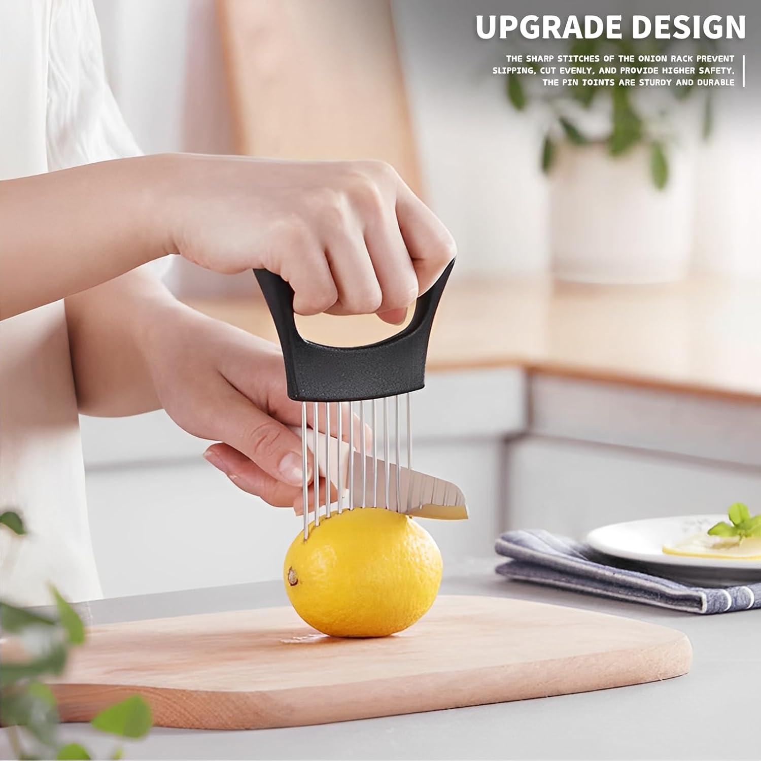 Soporte para Cortar Cebolla Zhcoy Acero Inoxidable 2 Piezas