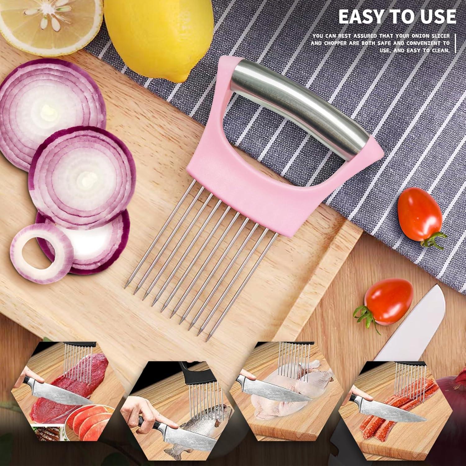 Soporte para Cortar Cebolla Zhcoy Acero Inoxidable 2 Piezas