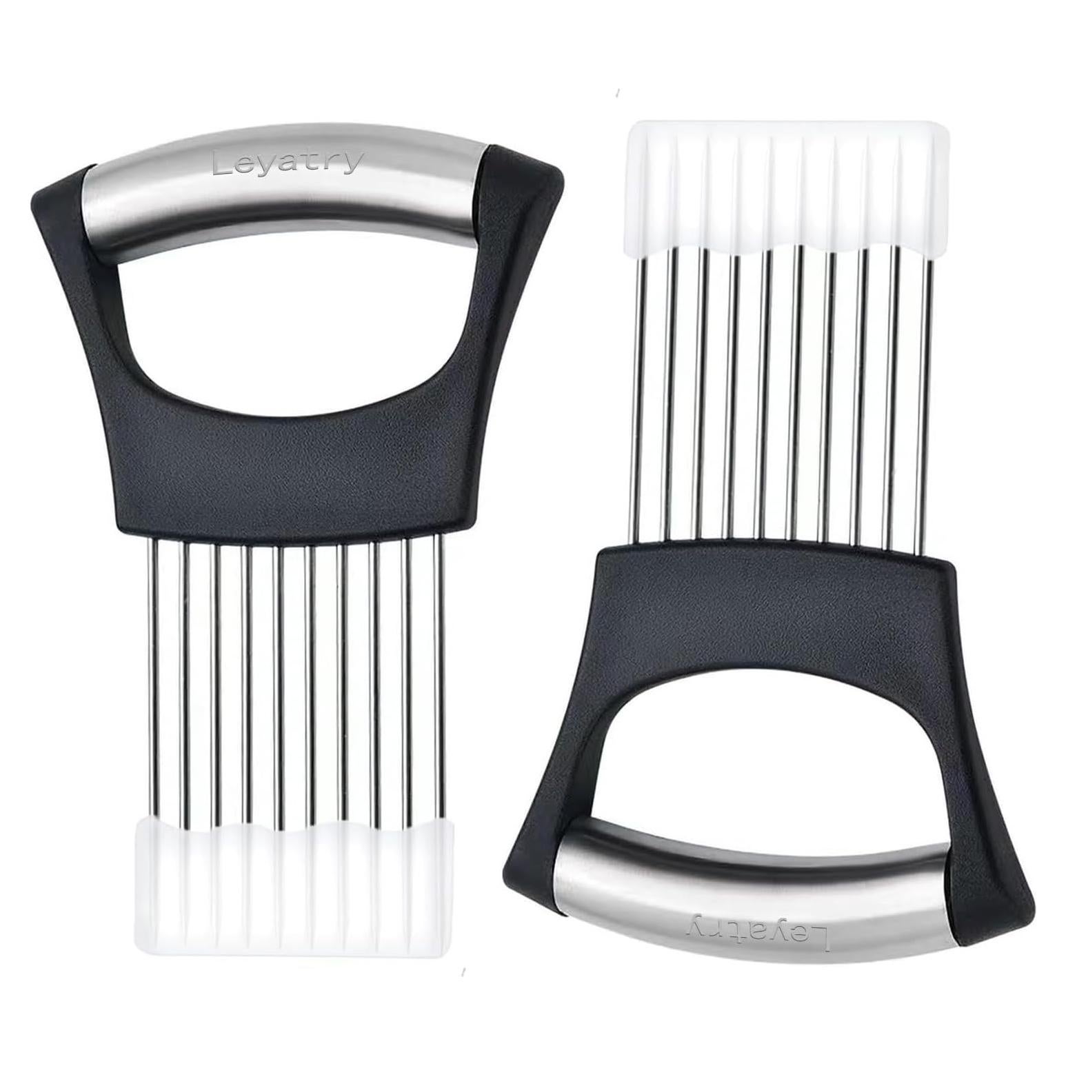 Cortador de Cebolla Leyatry 2PCS Acero Inoxidable Versátil