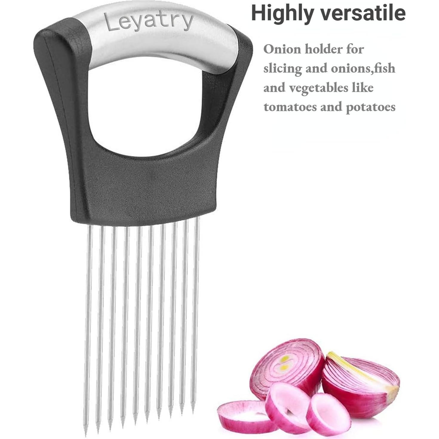 Cortador de Cebolla Leyatry 2PCS Acero Inoxidable Versátil