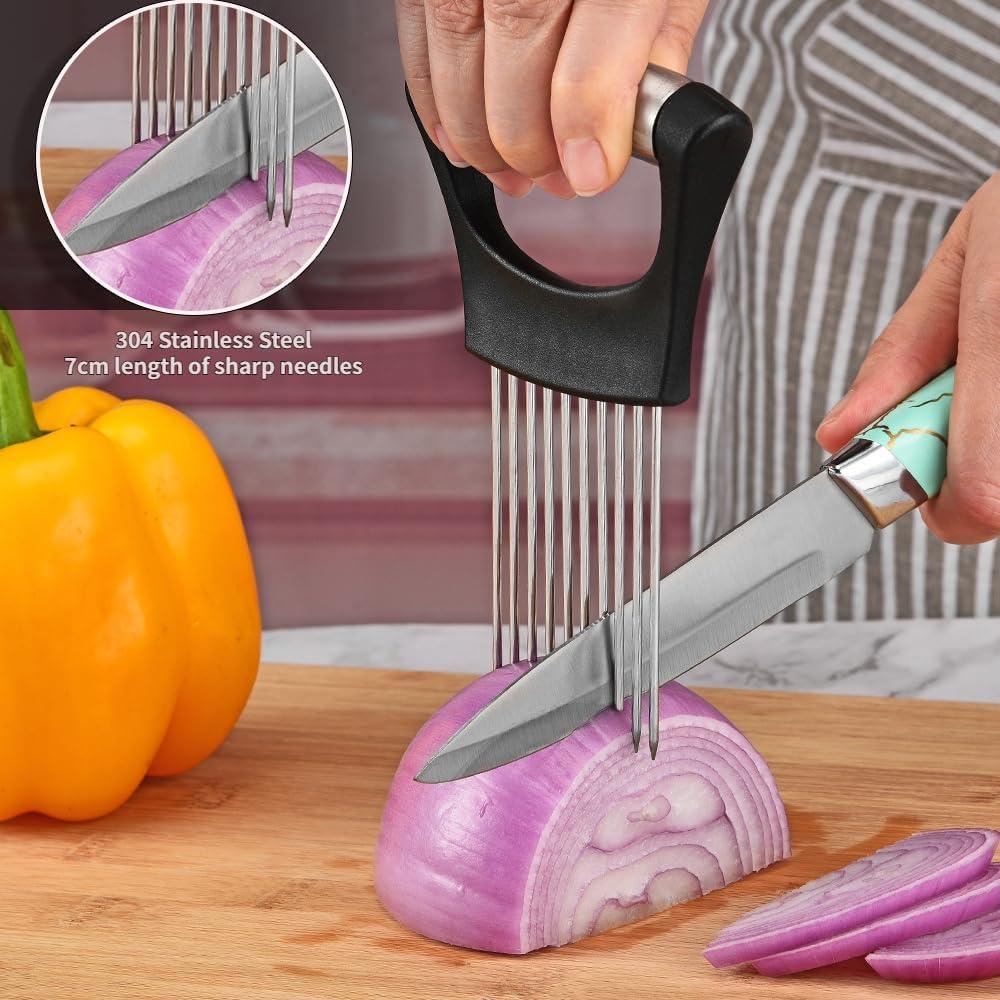 Cortador de Cebolla Leyatry 2PCS Acero Inoxidable Versátil