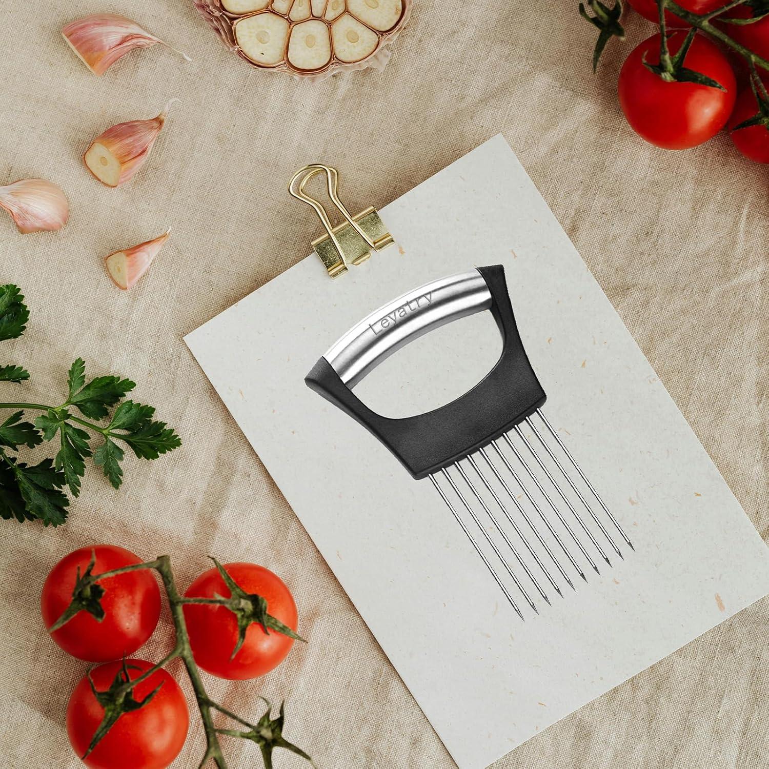 Cortador de Cebolla Leyatry 2PCS Acero Inoxidable Versátil