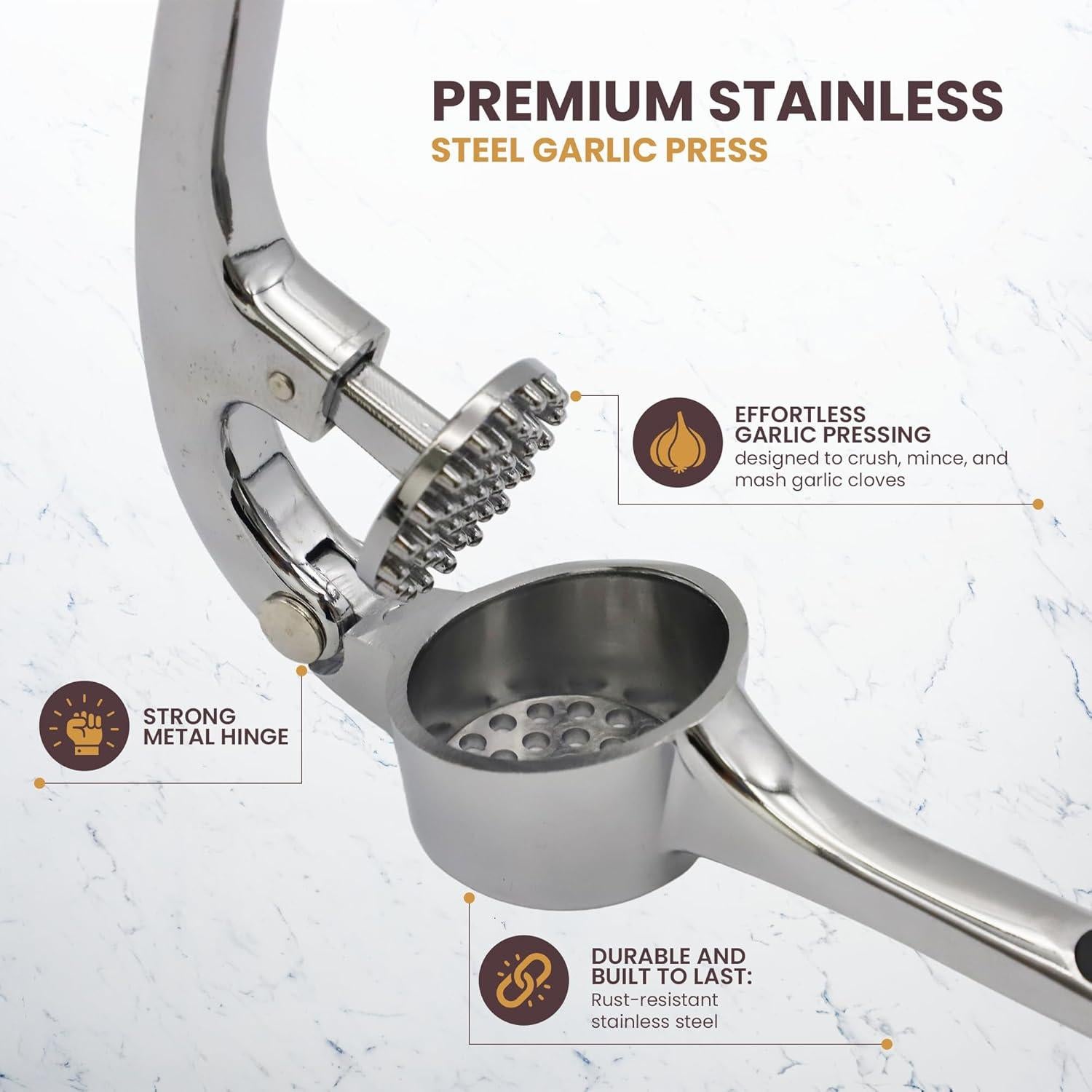 Prensa Picadora de Ajo Casafoyer Acero Inoxidable 238g