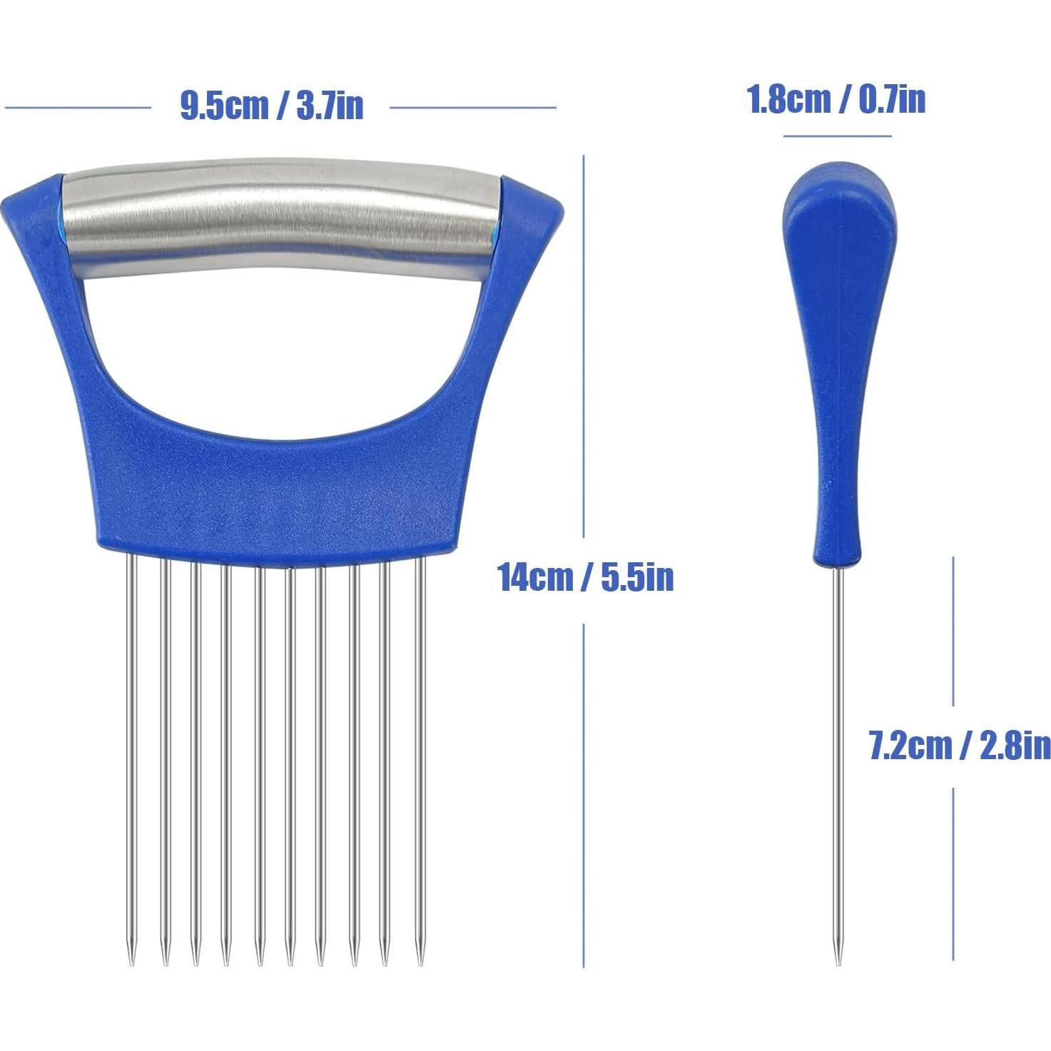 Soporte de Cebolla Acero Inoxidable QPEY Azul Cortador