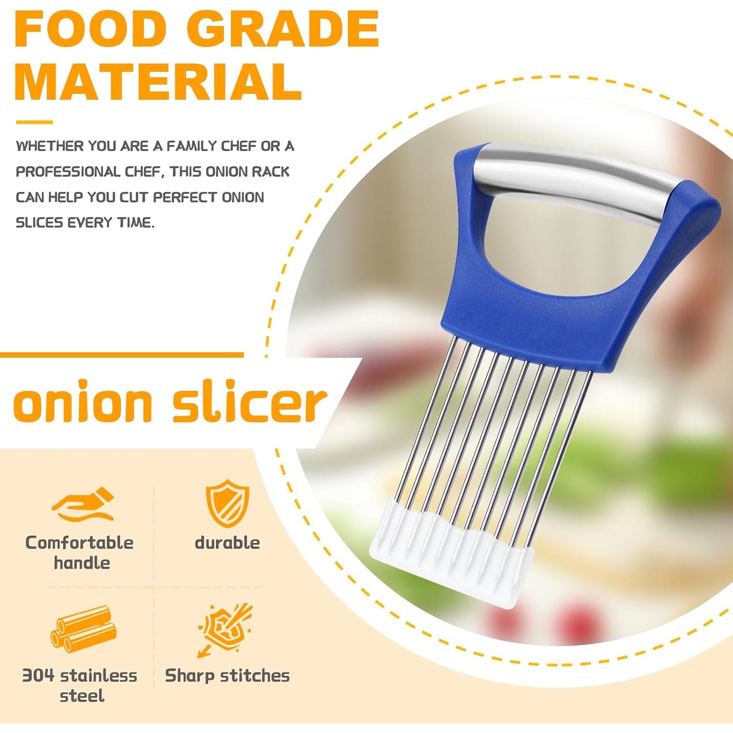 Soporte de Cebolla Acero Inoxidable QPEY Azul Cortador