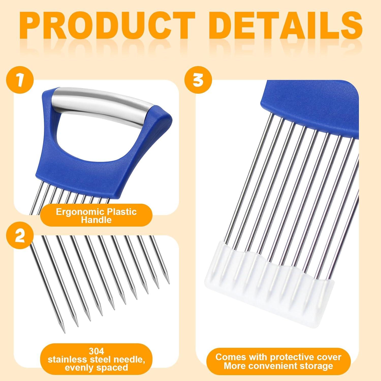 Soporte de Cebolla Acero Inoxidable QPEY Azul Cortador